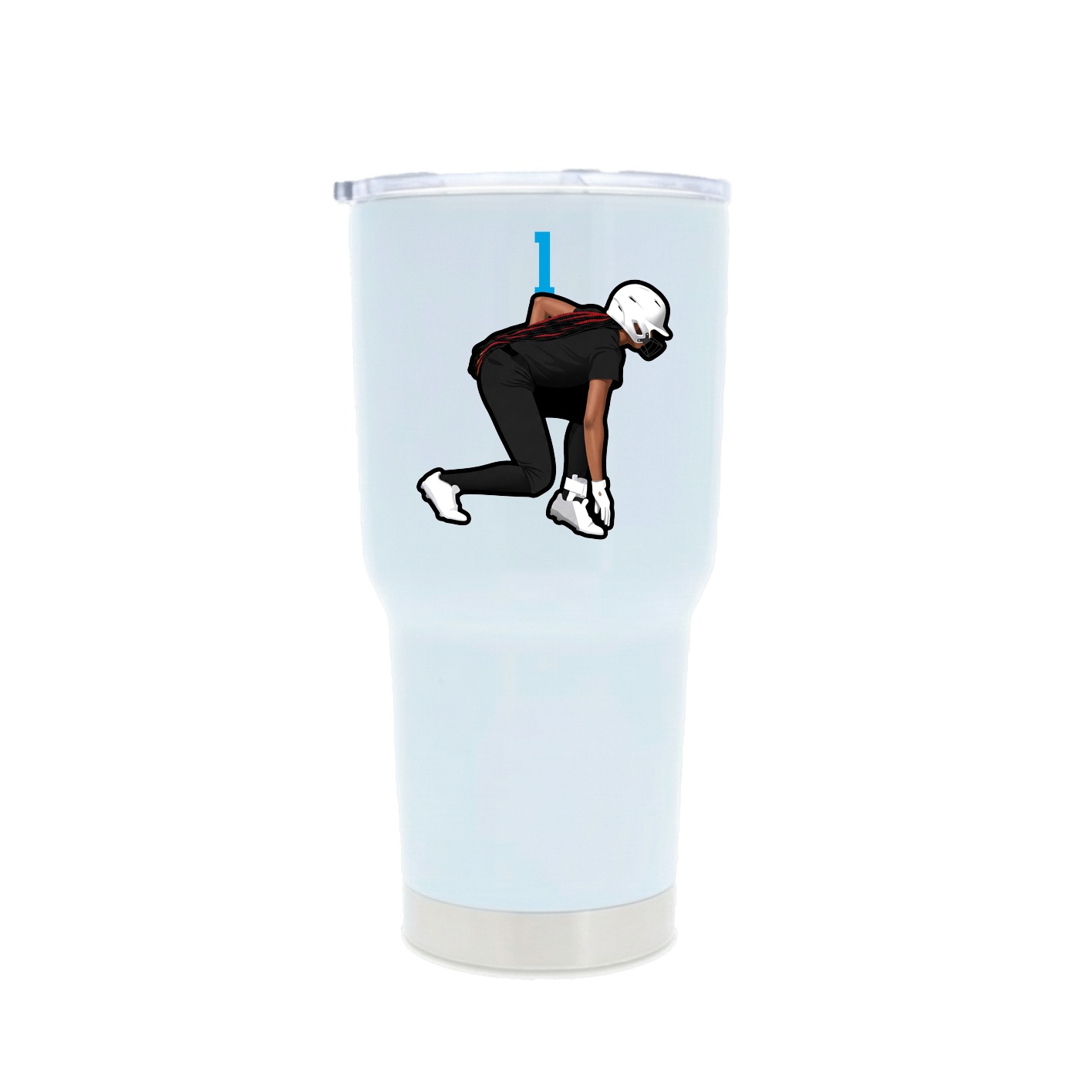 30oz Stainless Steel Tumbler — Number Top in White