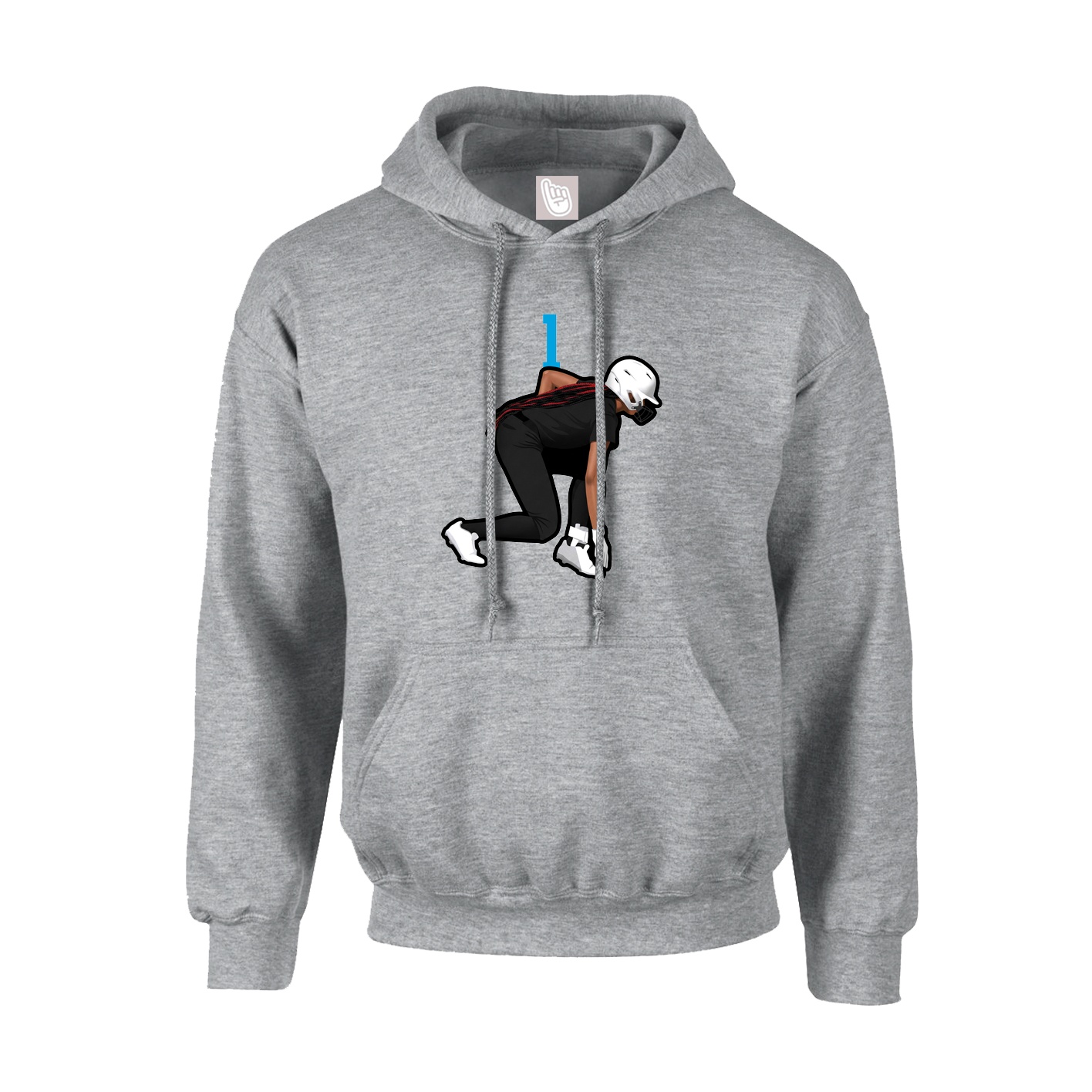 Youth Hoodie — Number Top in Grey
