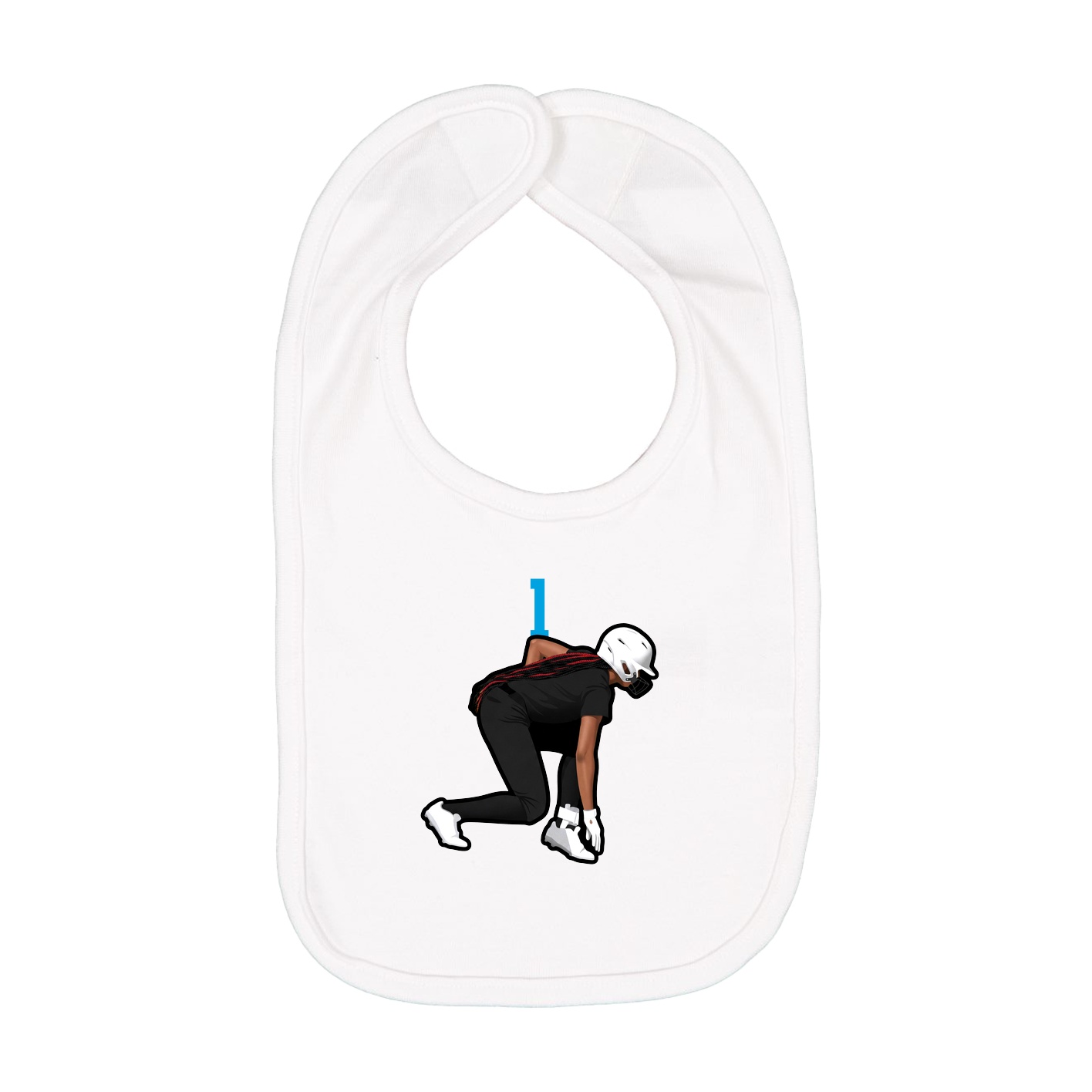 Infant Bib — Number Top in White