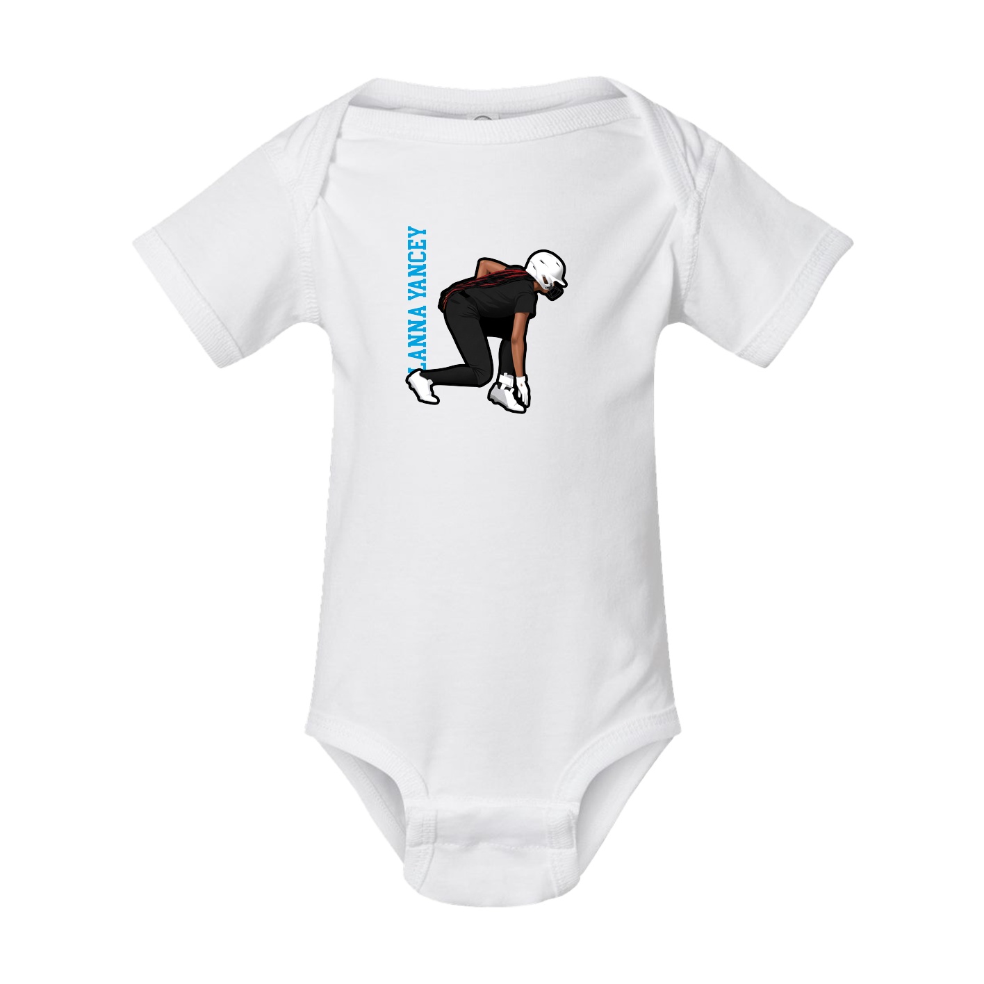 Baby Onesie — Name Vertical in White