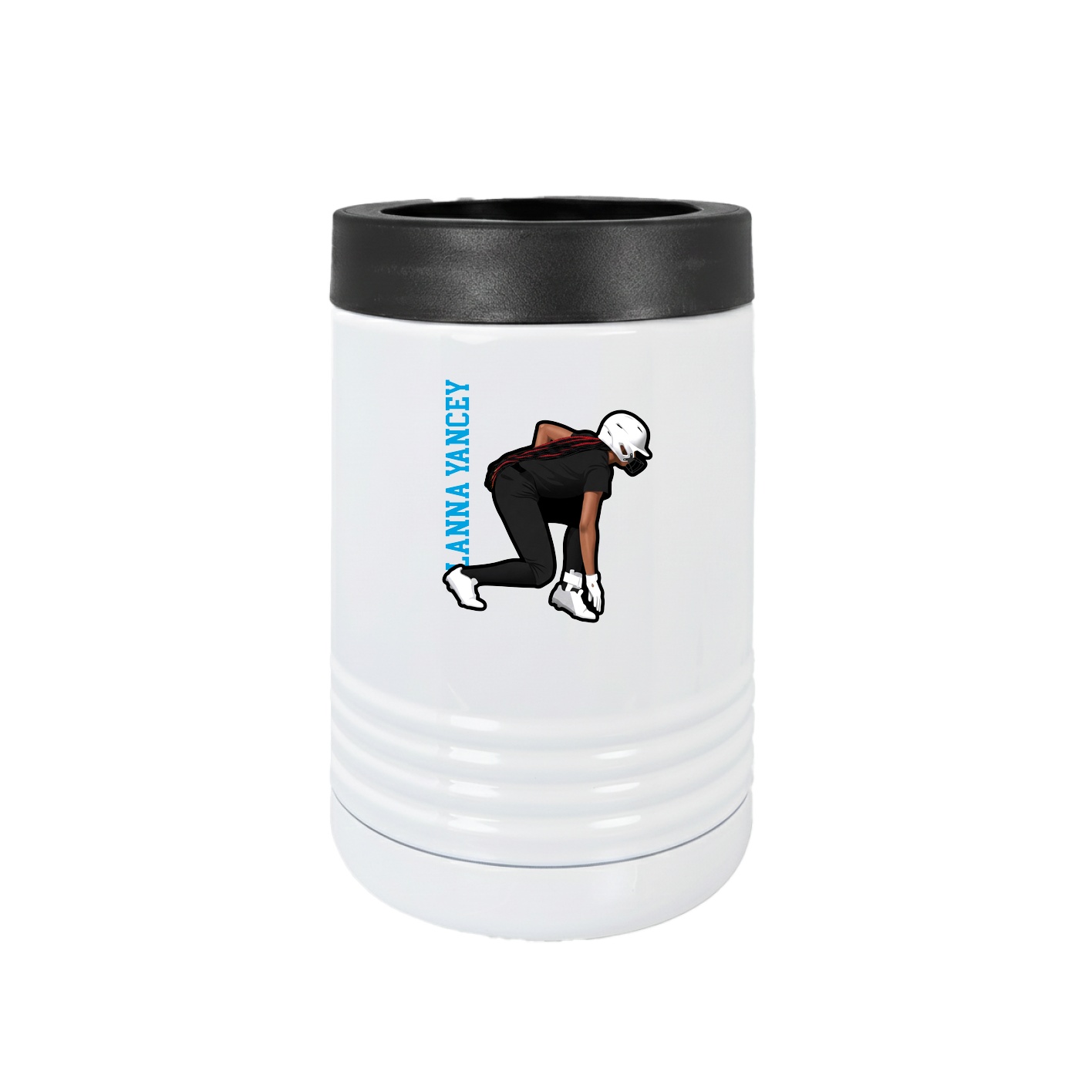 Beverage Holder — Name Vertical in White