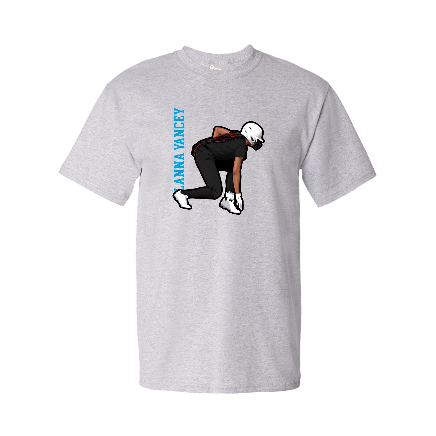 Youth Tee — Name Vertical in Grey