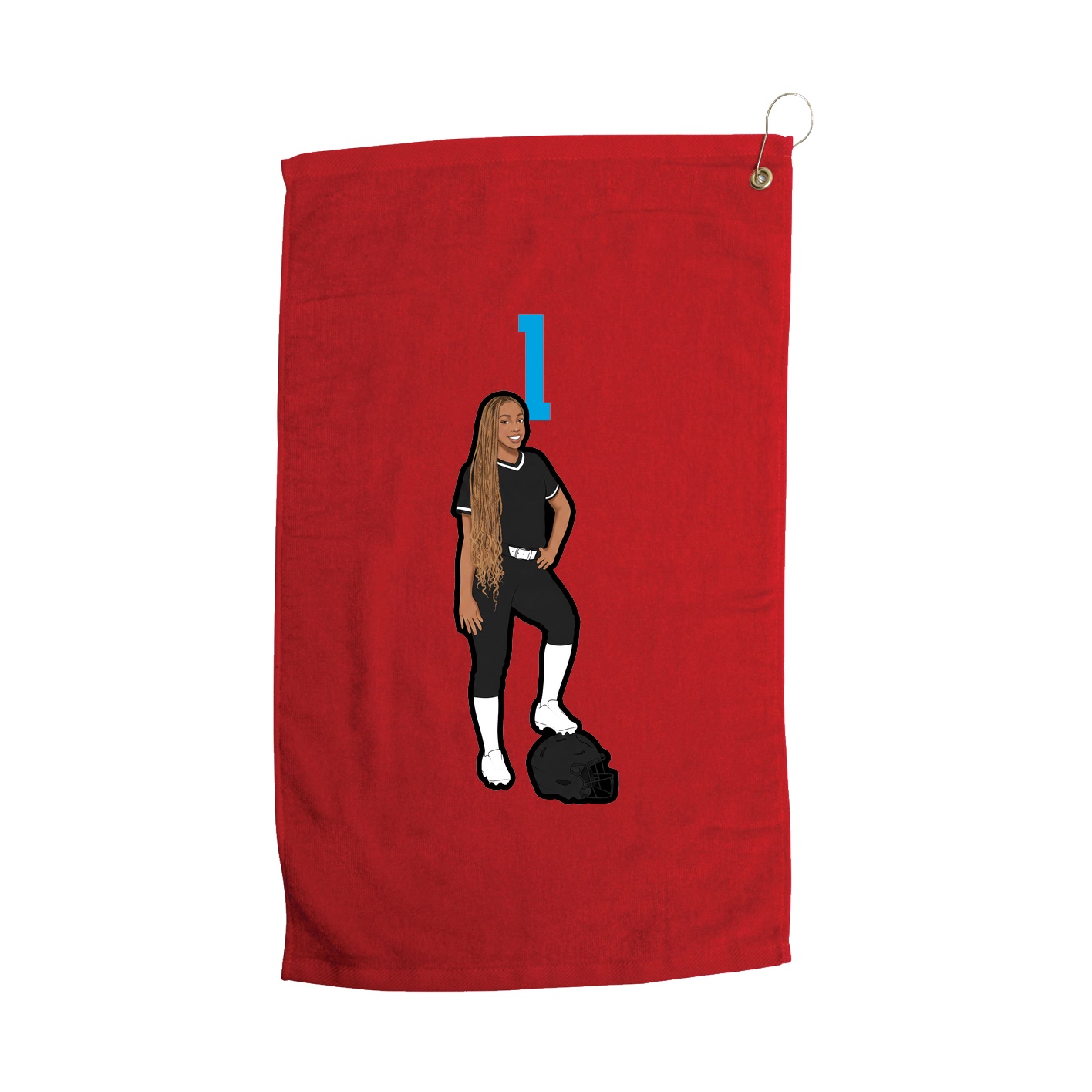 Golf Towel — Number Top in Red