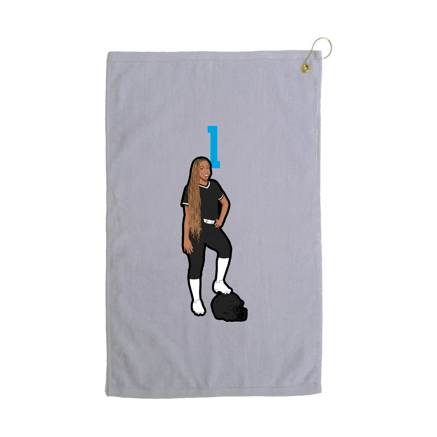 Golf Towel — Number Top in Grey