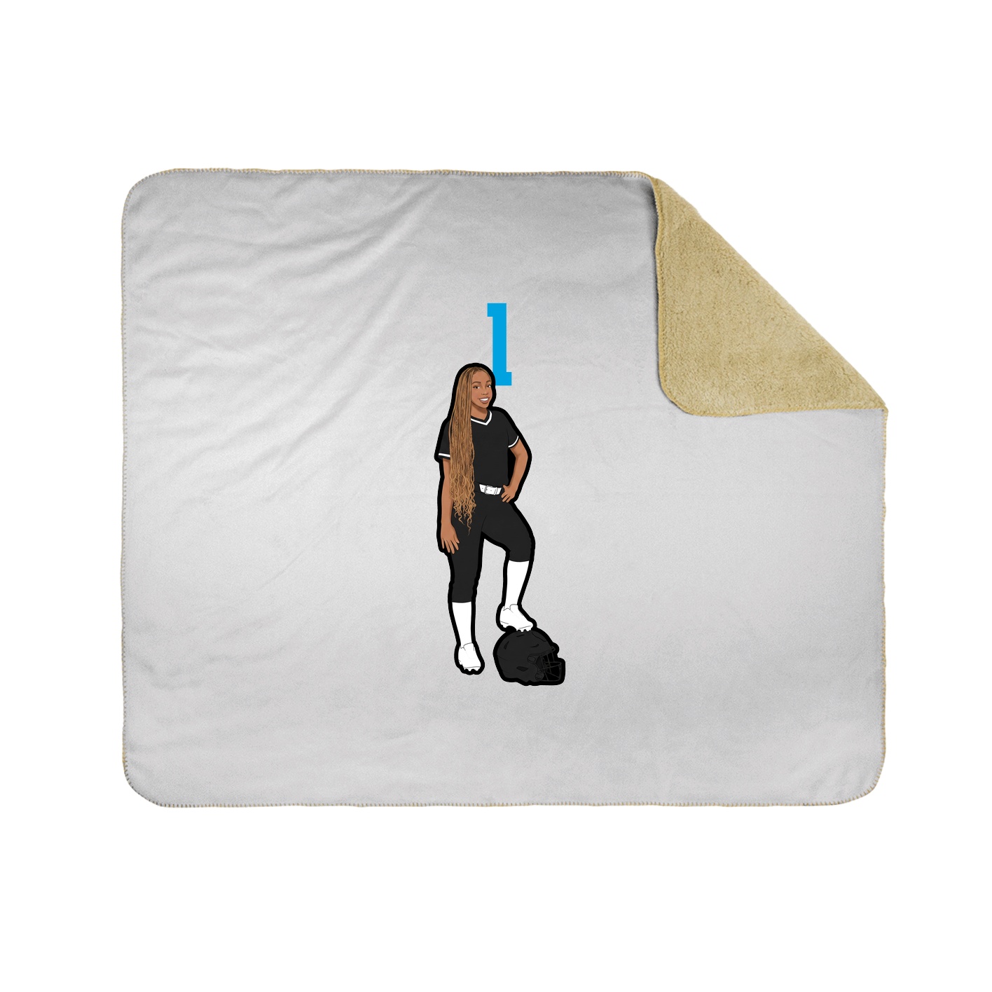 Throw Blanket — Number Top in White