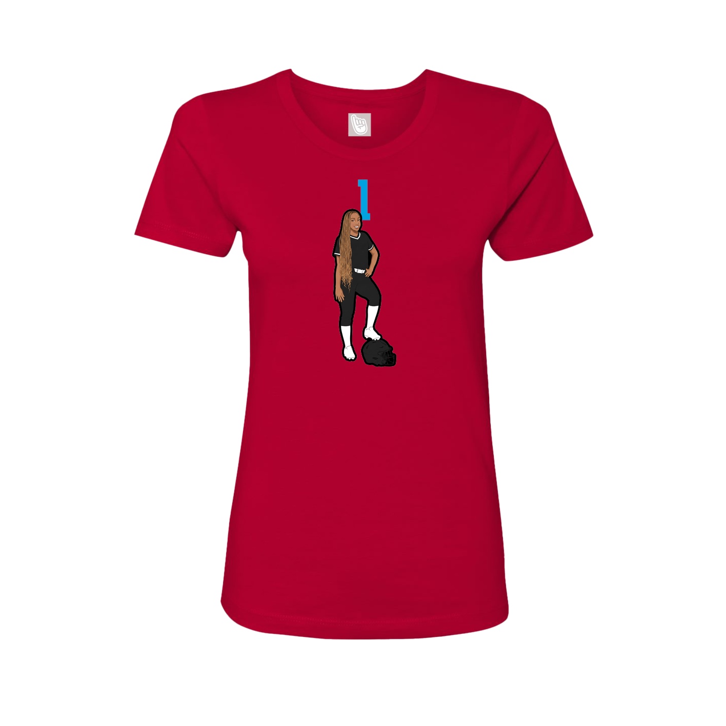 Womens Tee — Number Top in Red