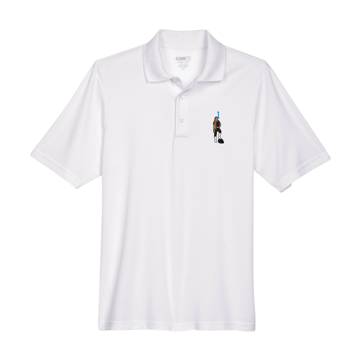 Performance Polo — Number Top in White