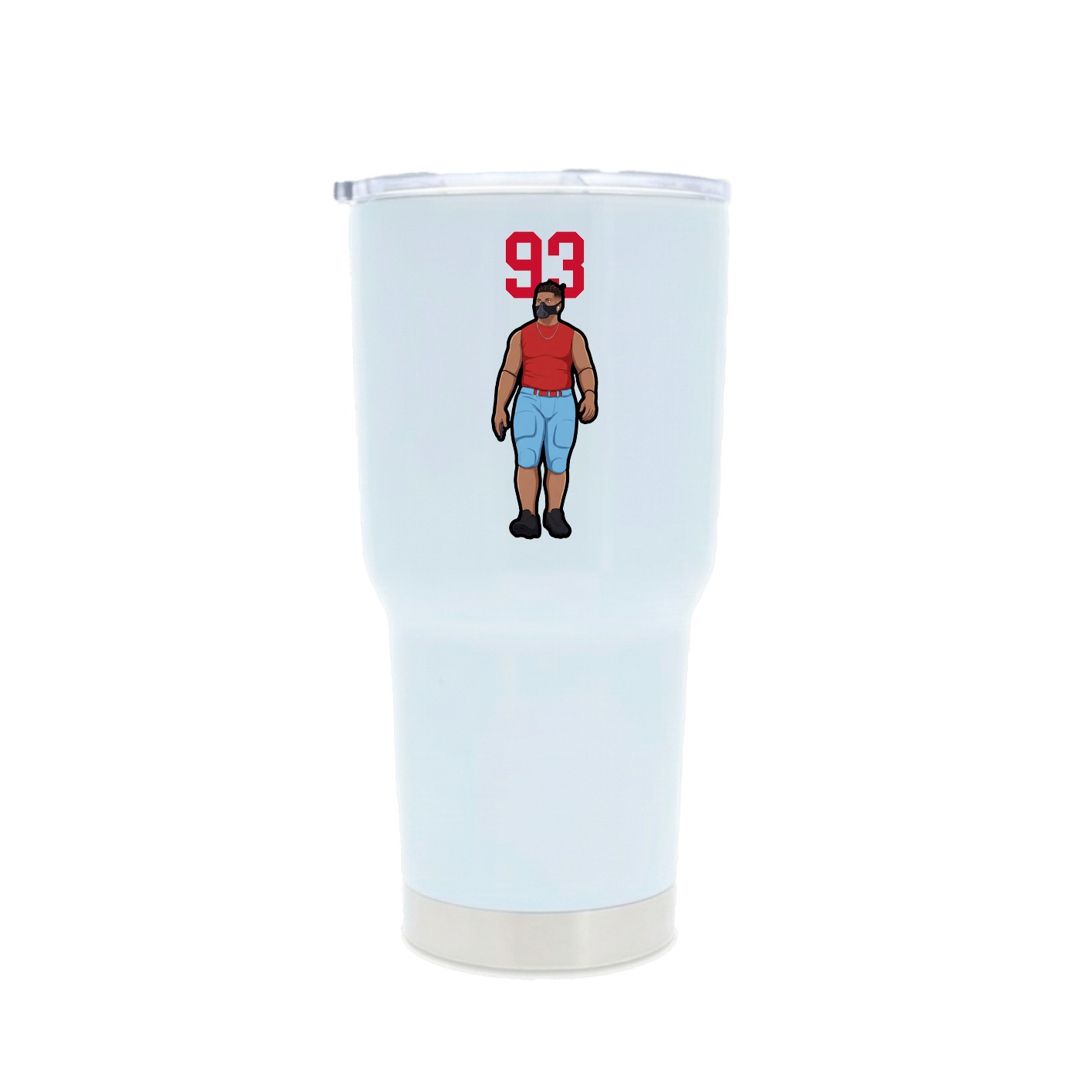 30oz Stainless Steel Tumbler — Number Top in White