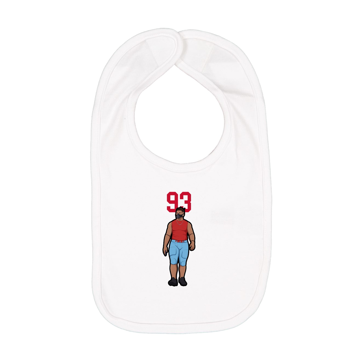 Infant Bib — Number Top in White