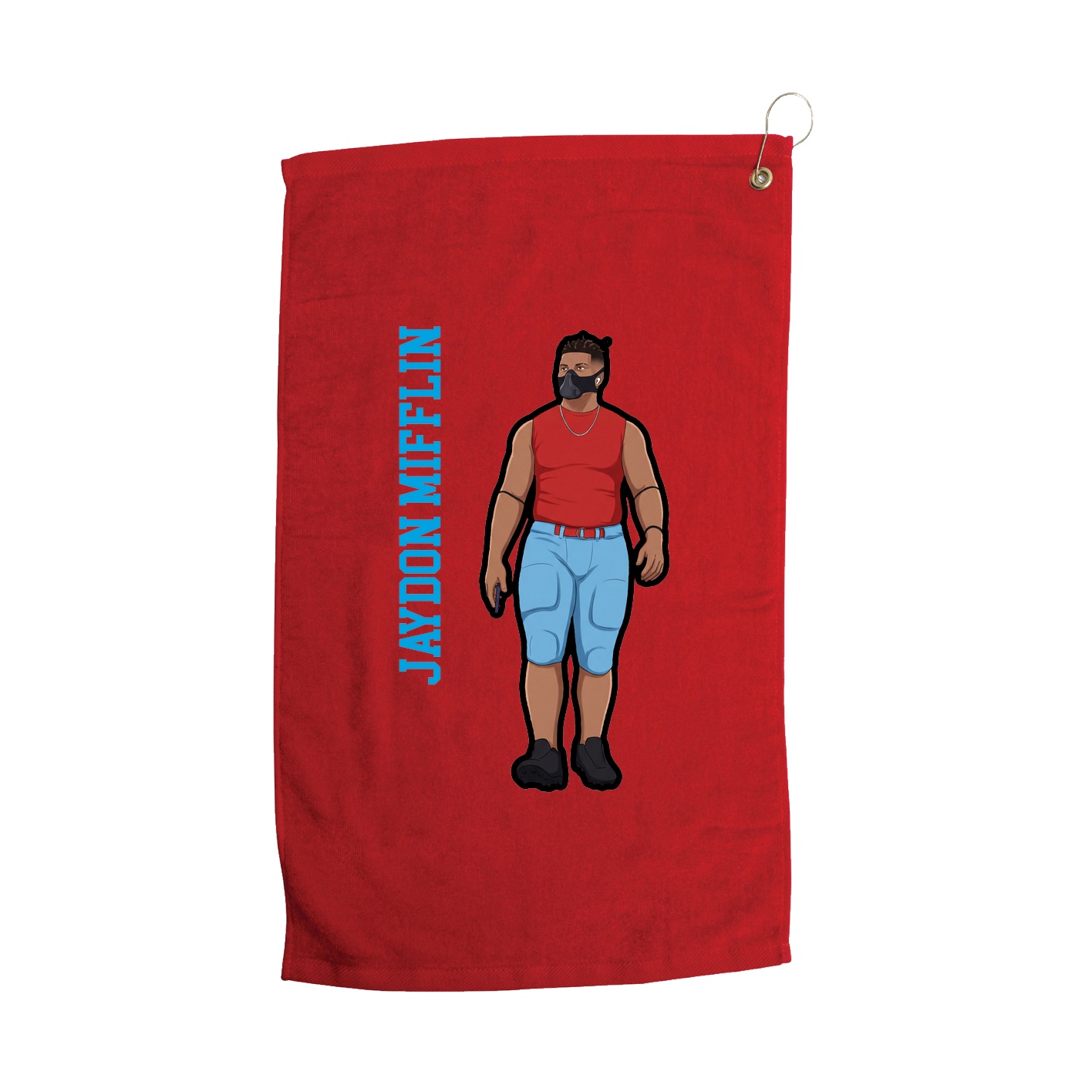 Golf Towel — Name Vertical in Red