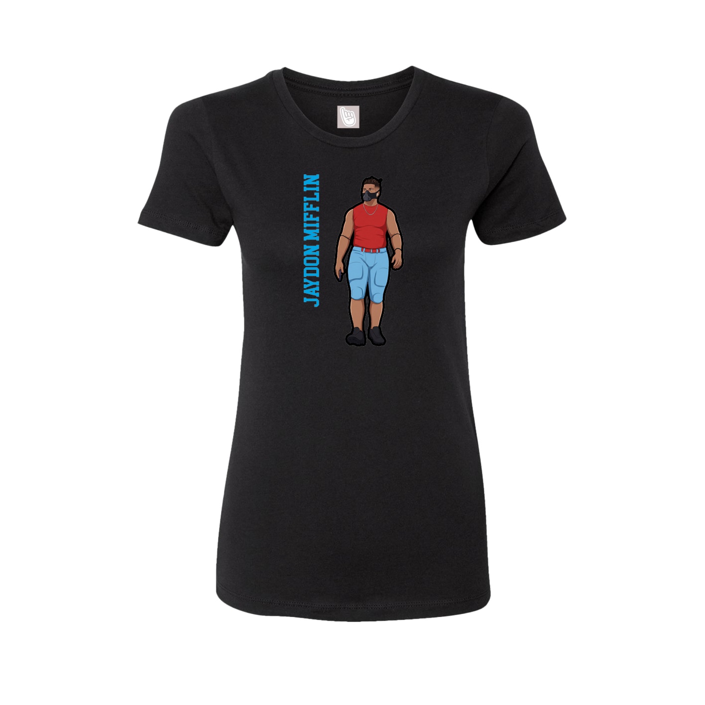 Fitted Women's Tee — Name Vertical in Black