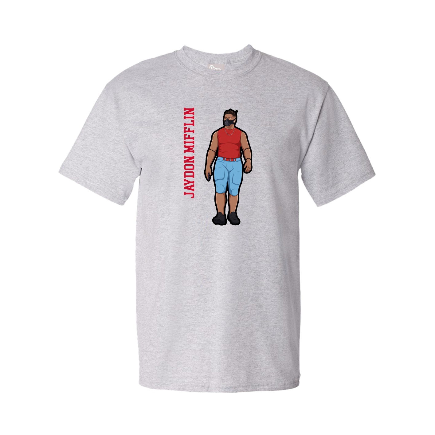 Youth Tee — Name Vertical in Grey