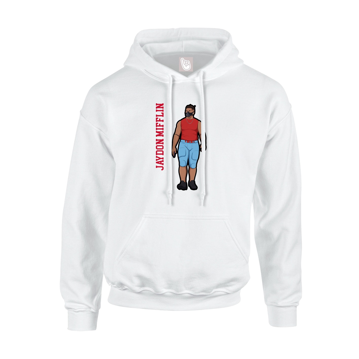 Hoodie — Name Vertical in White