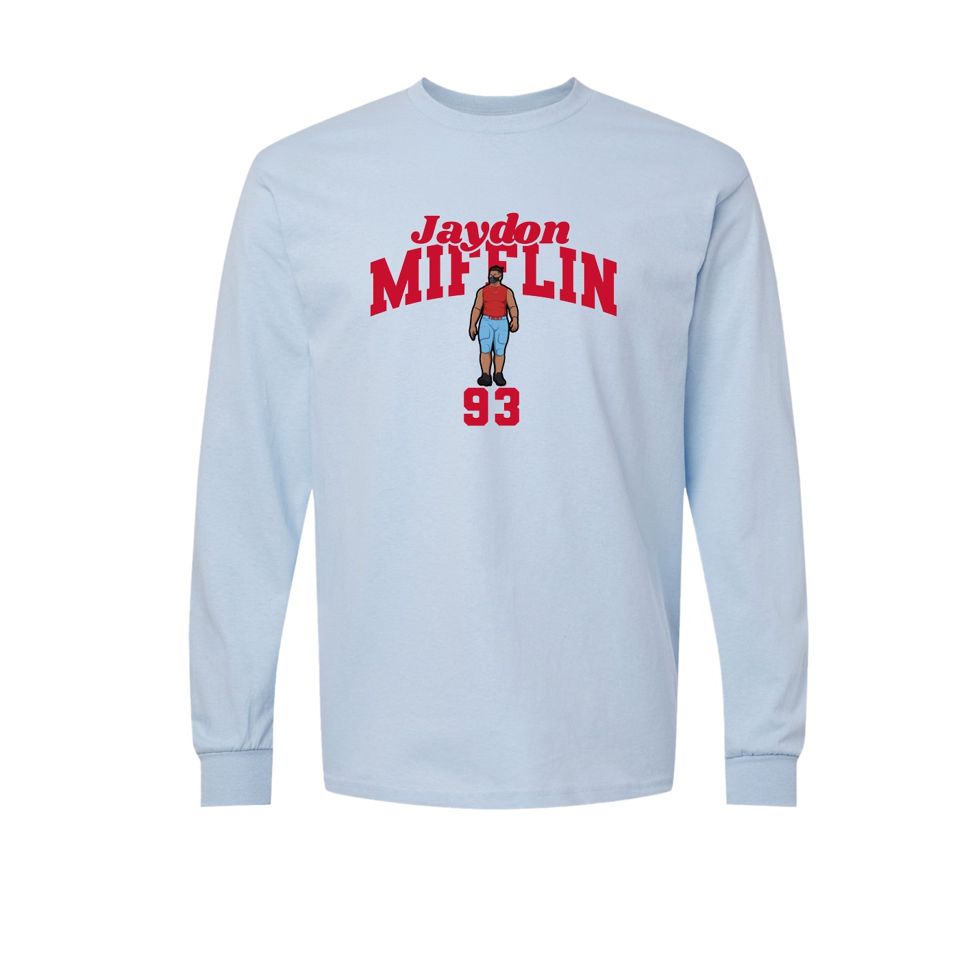 Long Sleeve Tee — Signature Arch in Light Blue