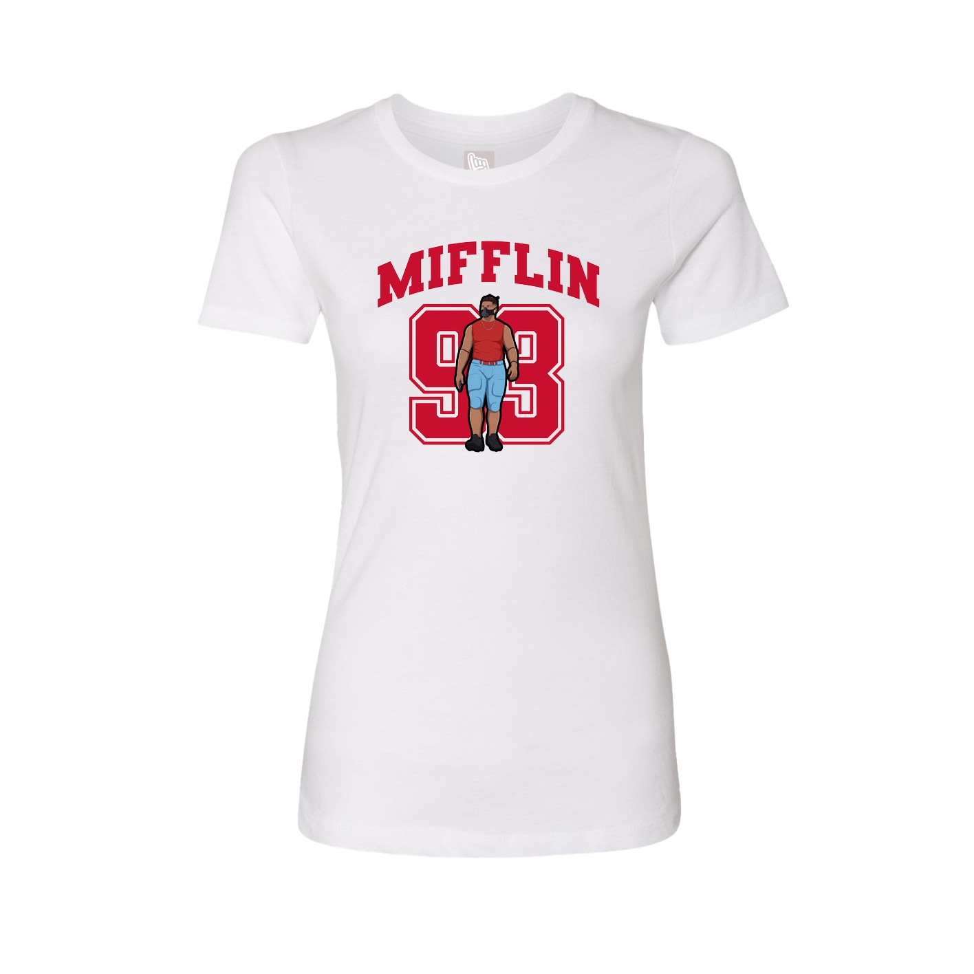 Fitted Women's Tee — Number in White