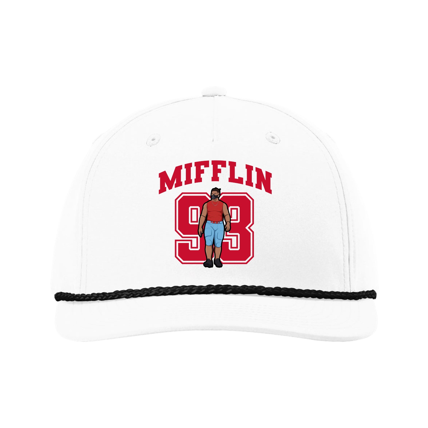 Five-Panel Classic Rope Cap — Number in White
