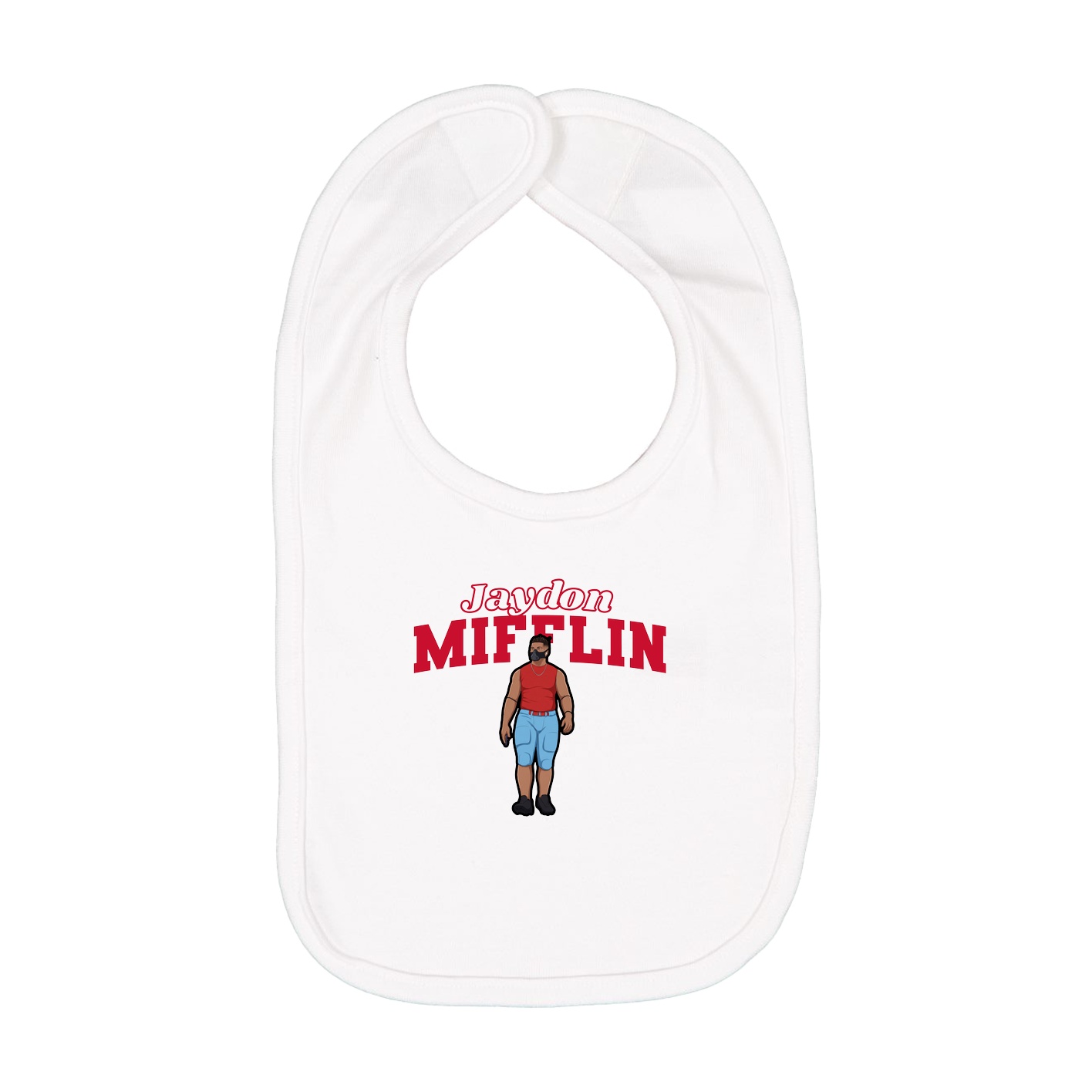 Infant Bib — Name Arch in White