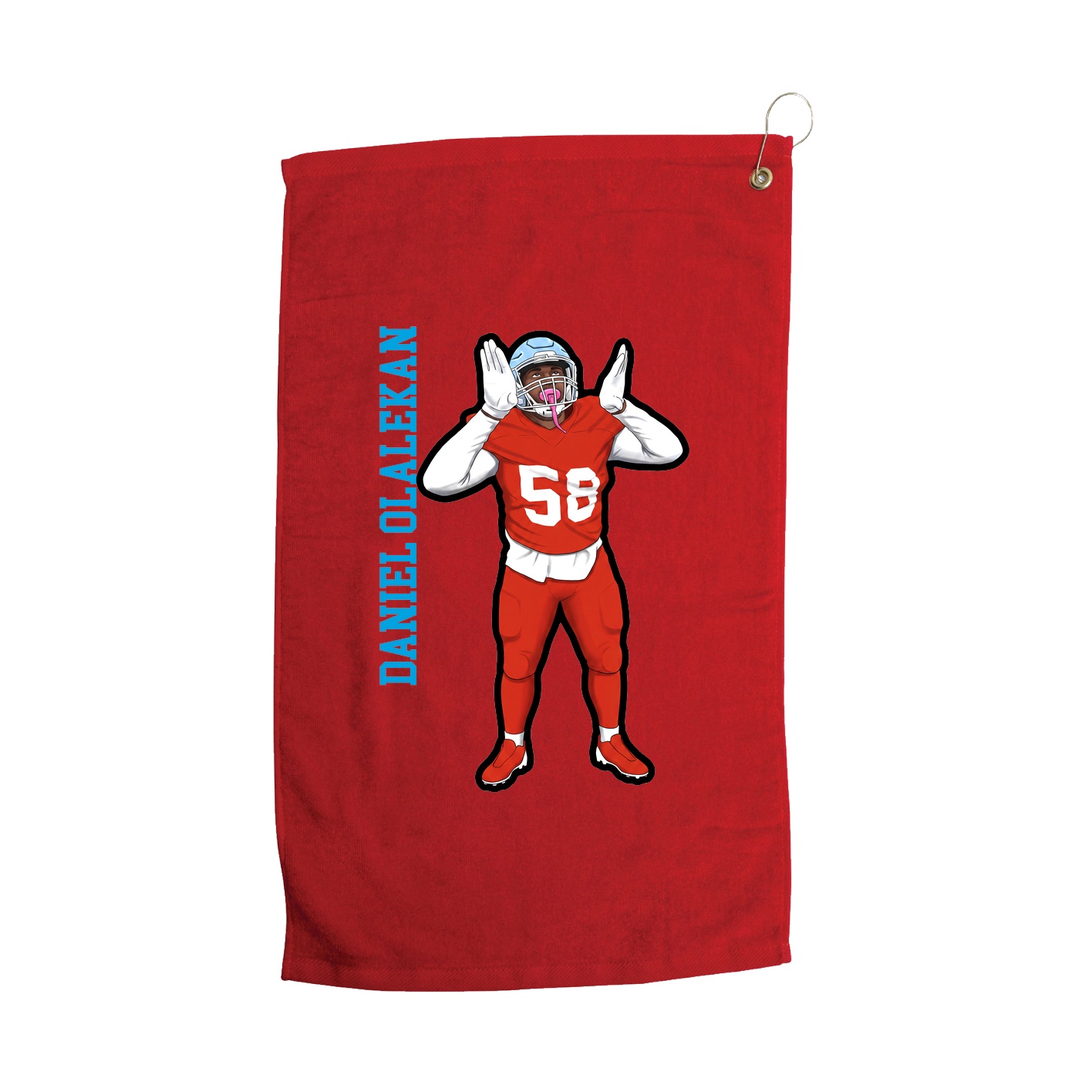 Golf Towel — Name Vertical in Red