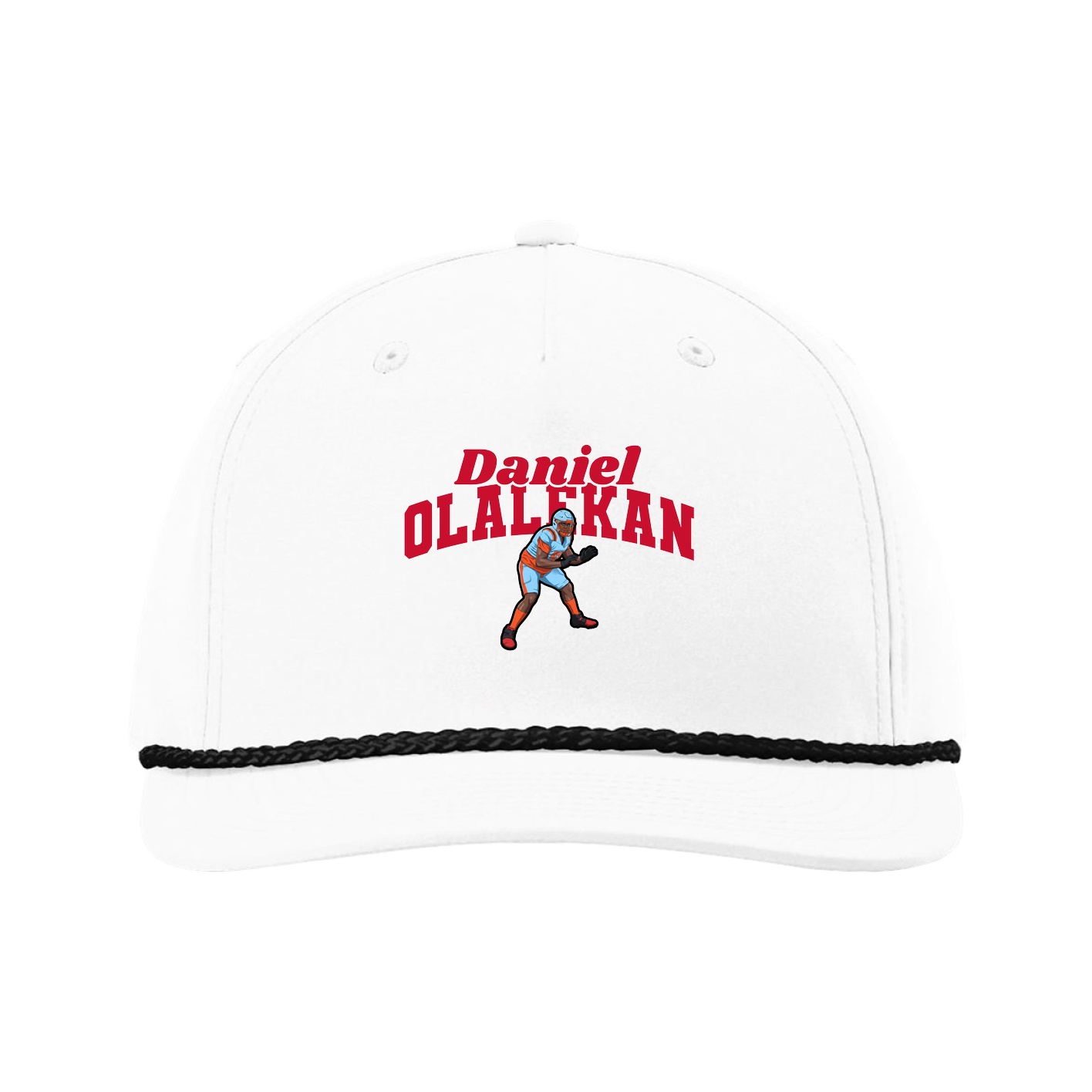 Five-Panel Classic Rope Cap — Signature Arch in White