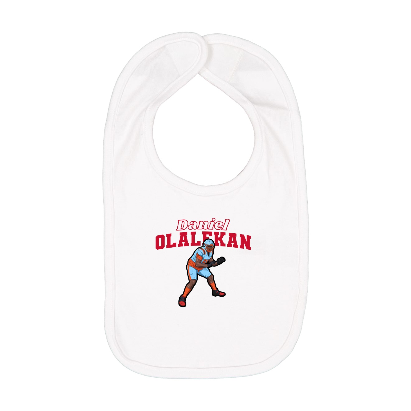 Infant Bib — Name Arch in White