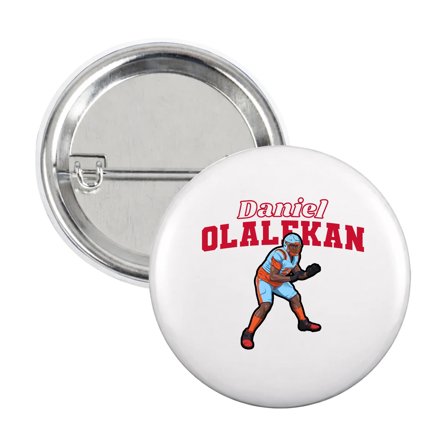 Game Day Button — Name Arch in White