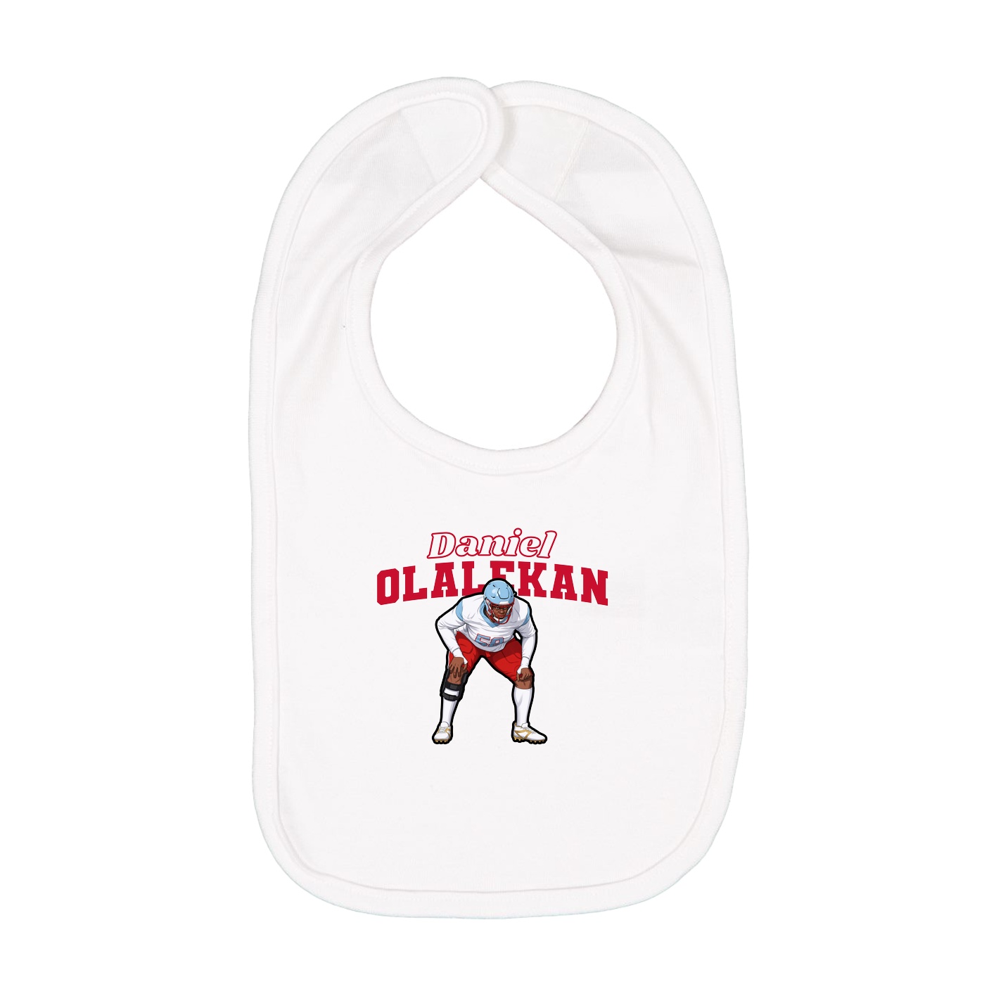 Infant Bib — Name Arch in White