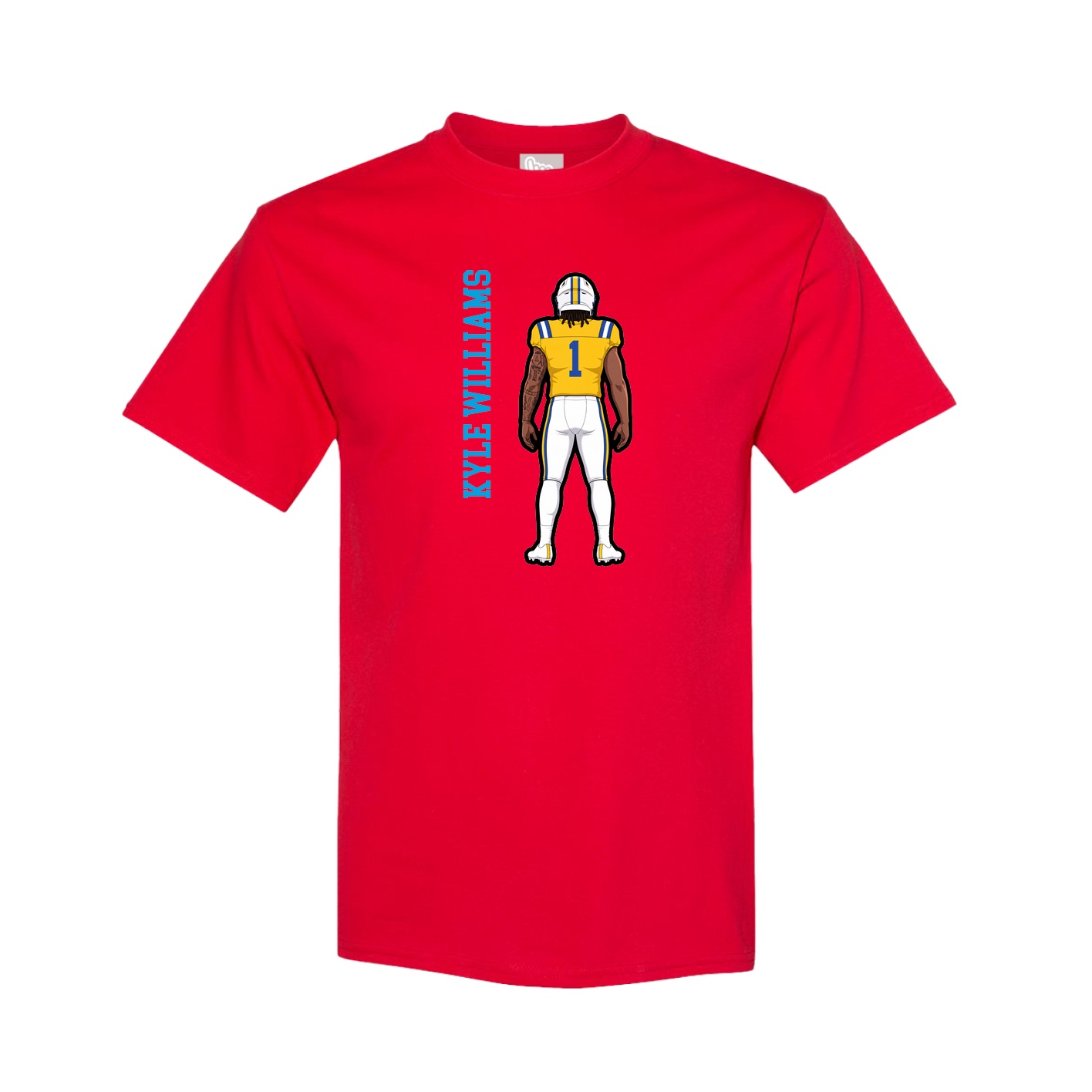 Tee — Name Vertical in Red