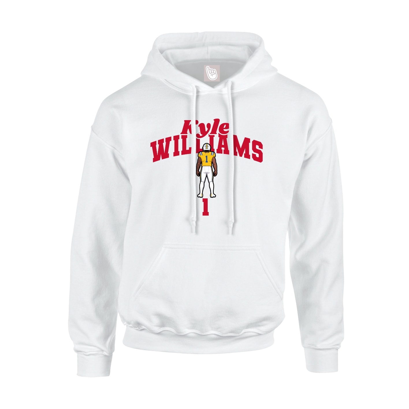 Youth Hoodie — Signature Arch in White