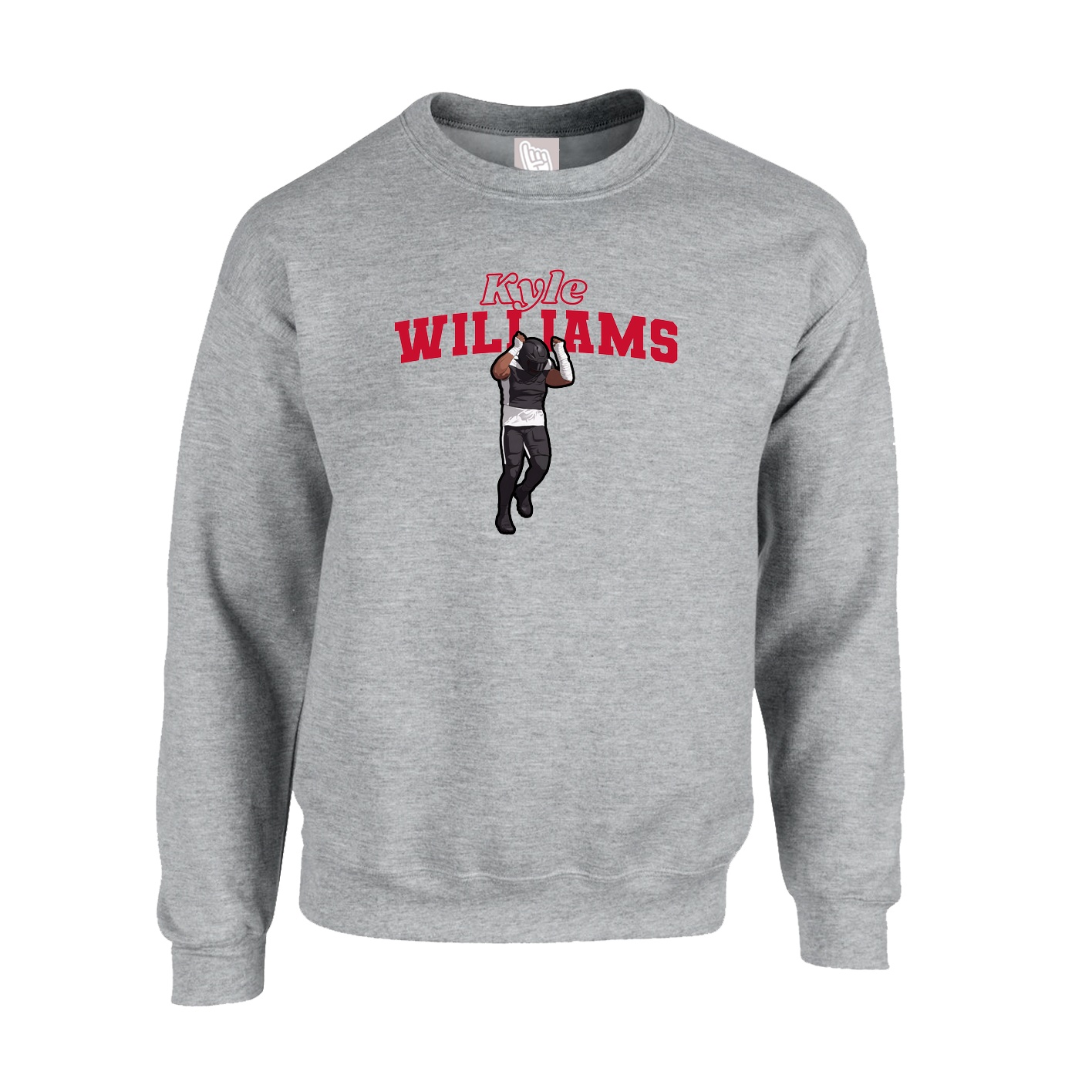 Fleece Crew — Name Arch in Grey
