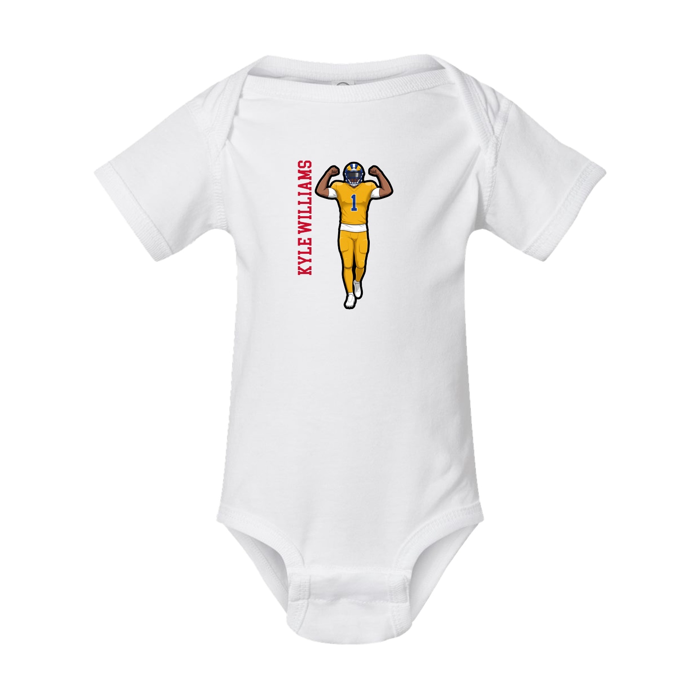 Baby Onesie — Name Vertical in White