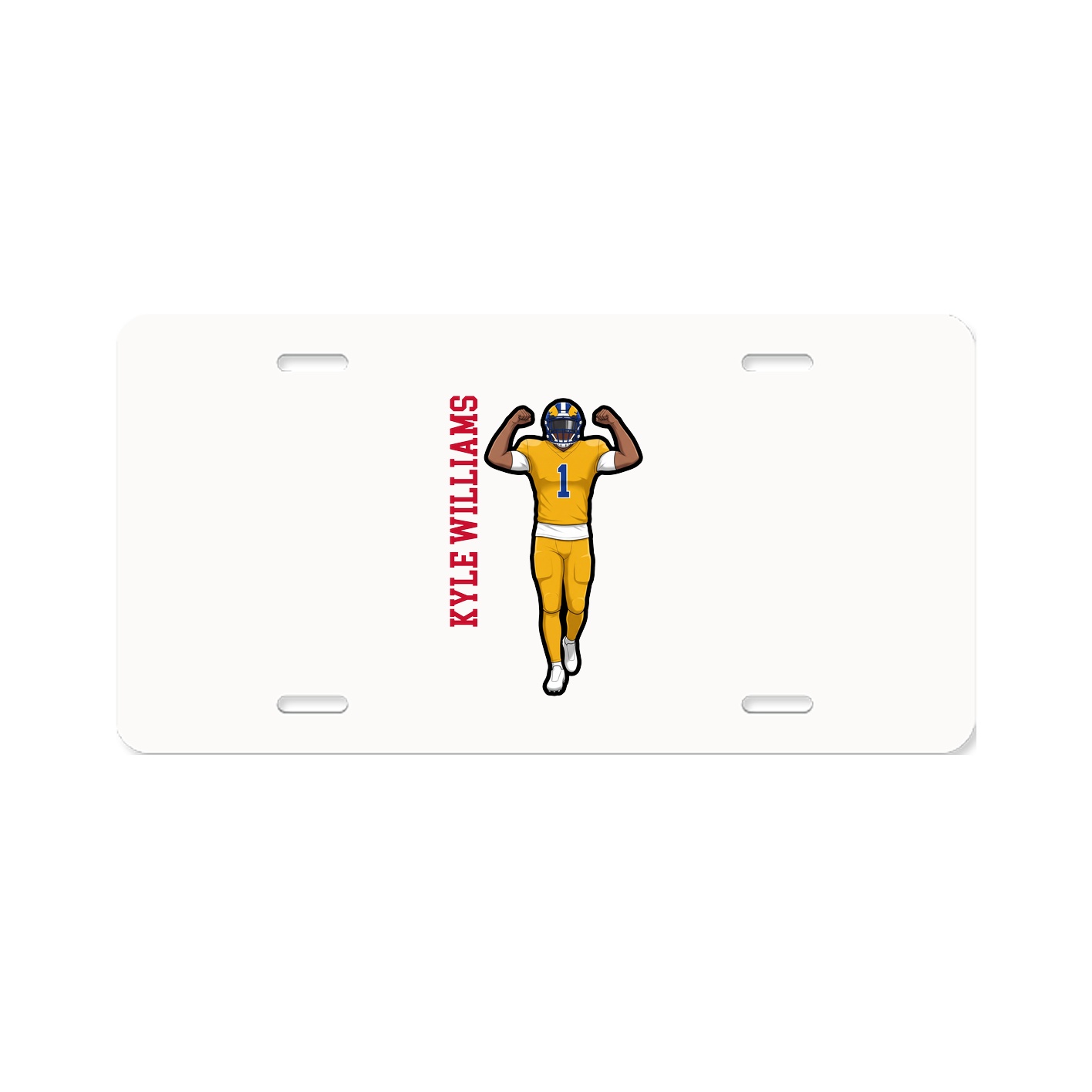 License Plate — Name Vertical in Classic