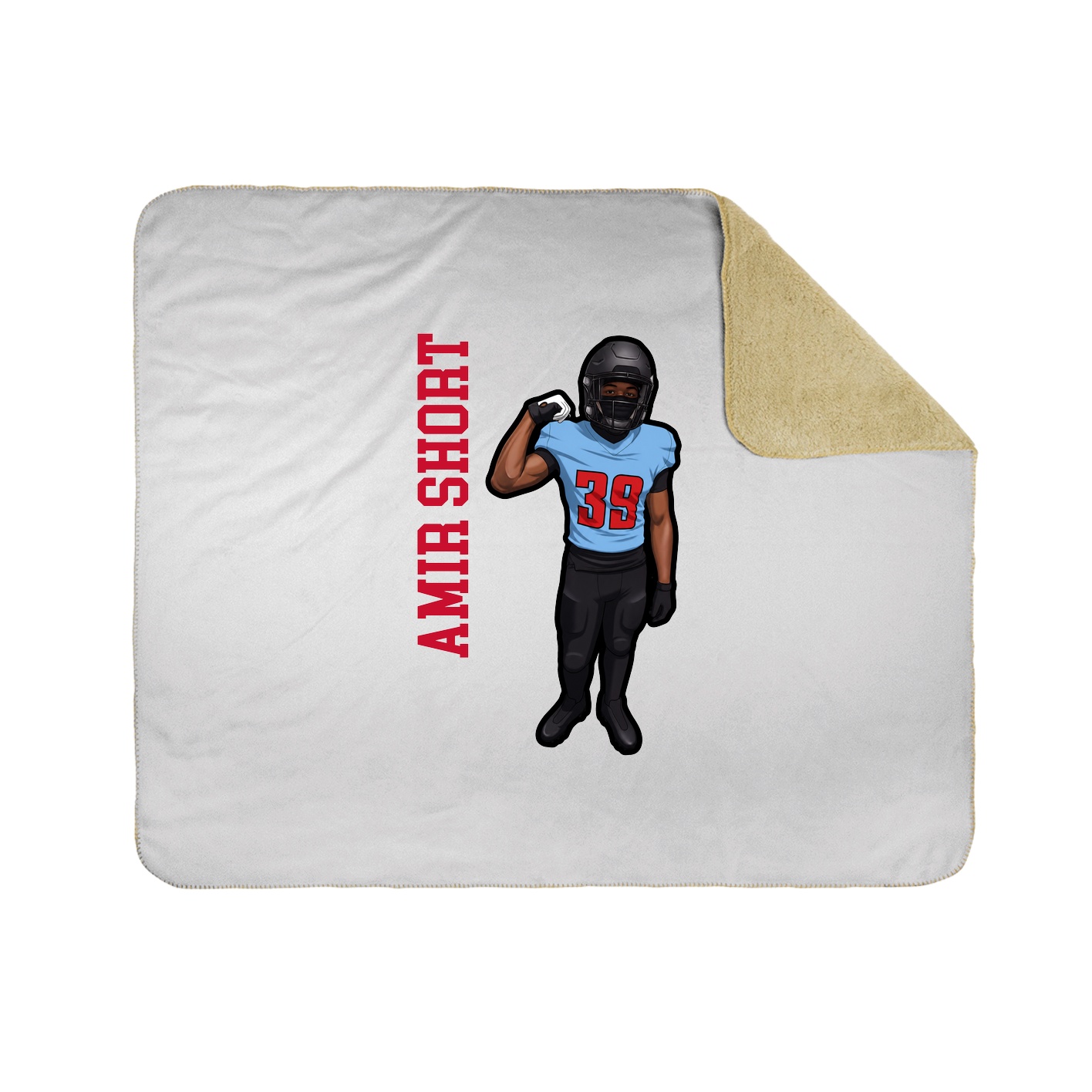 Throw Blanket — Name Vertical in White