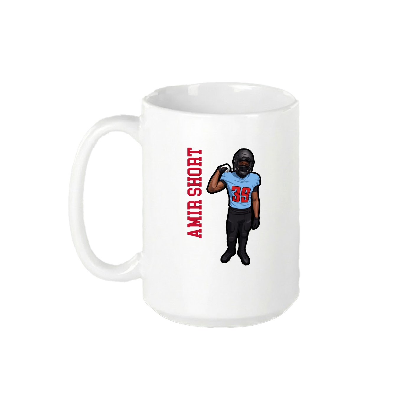 15oz Coffee Mug — Name Vertical in White
