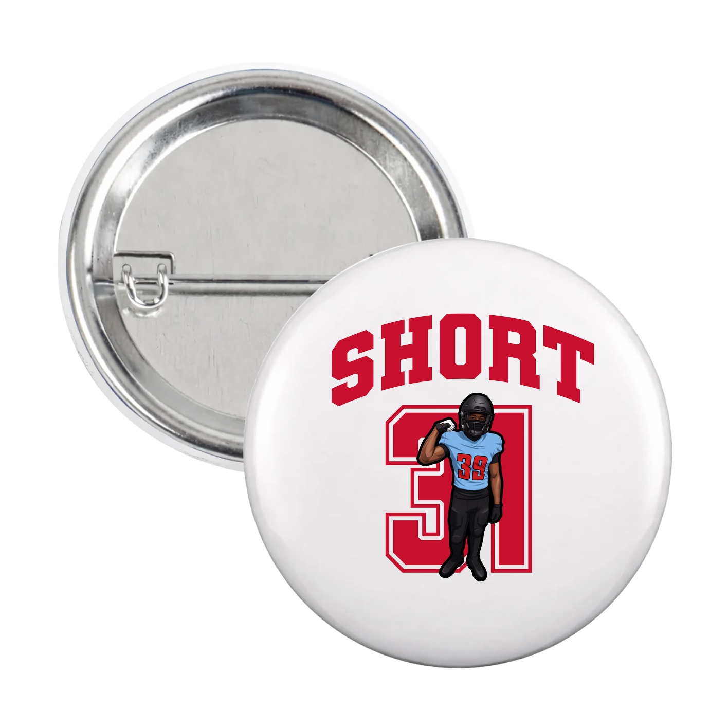 Game Day Button — Number in White