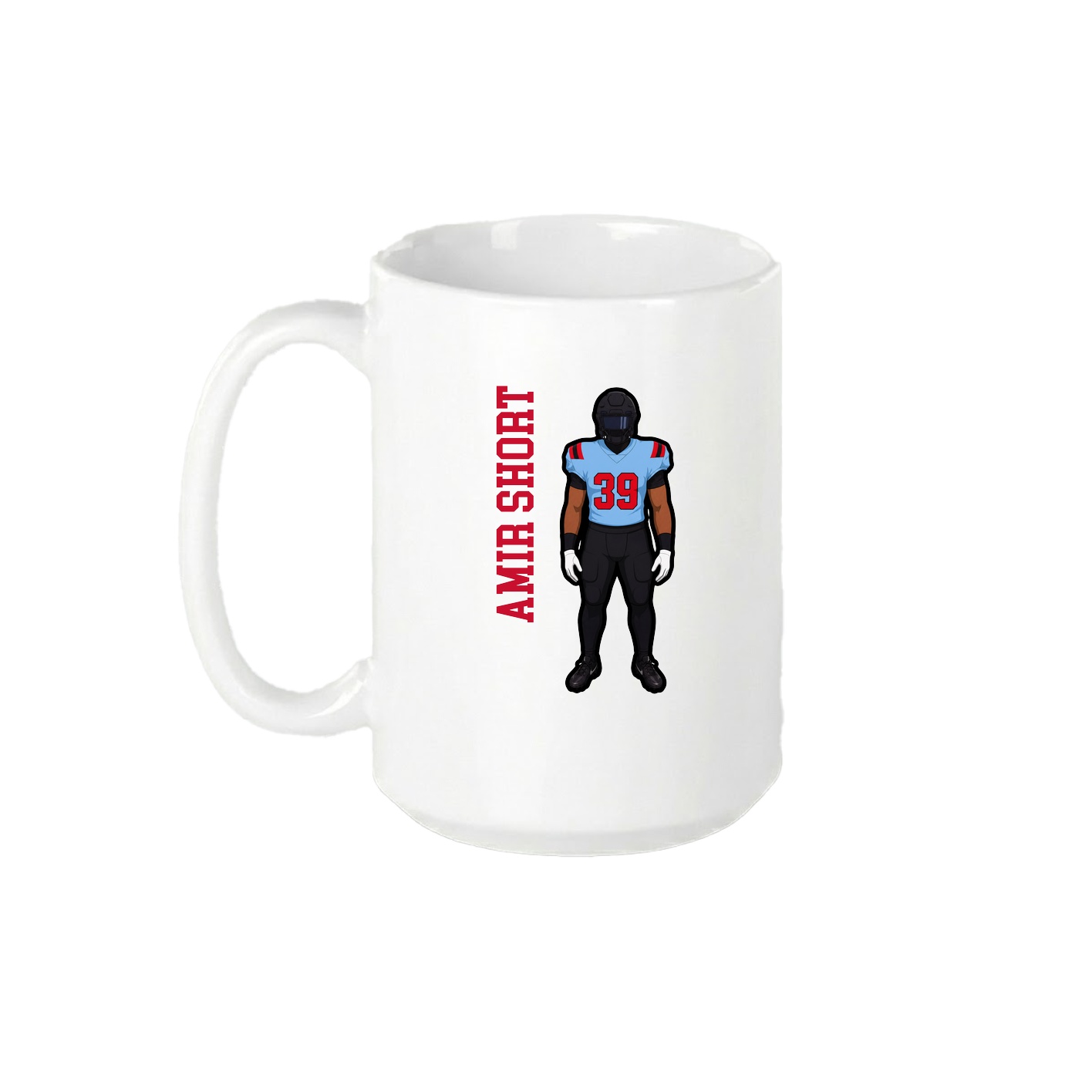 15oz Coffee Mug — Name Vertical in White