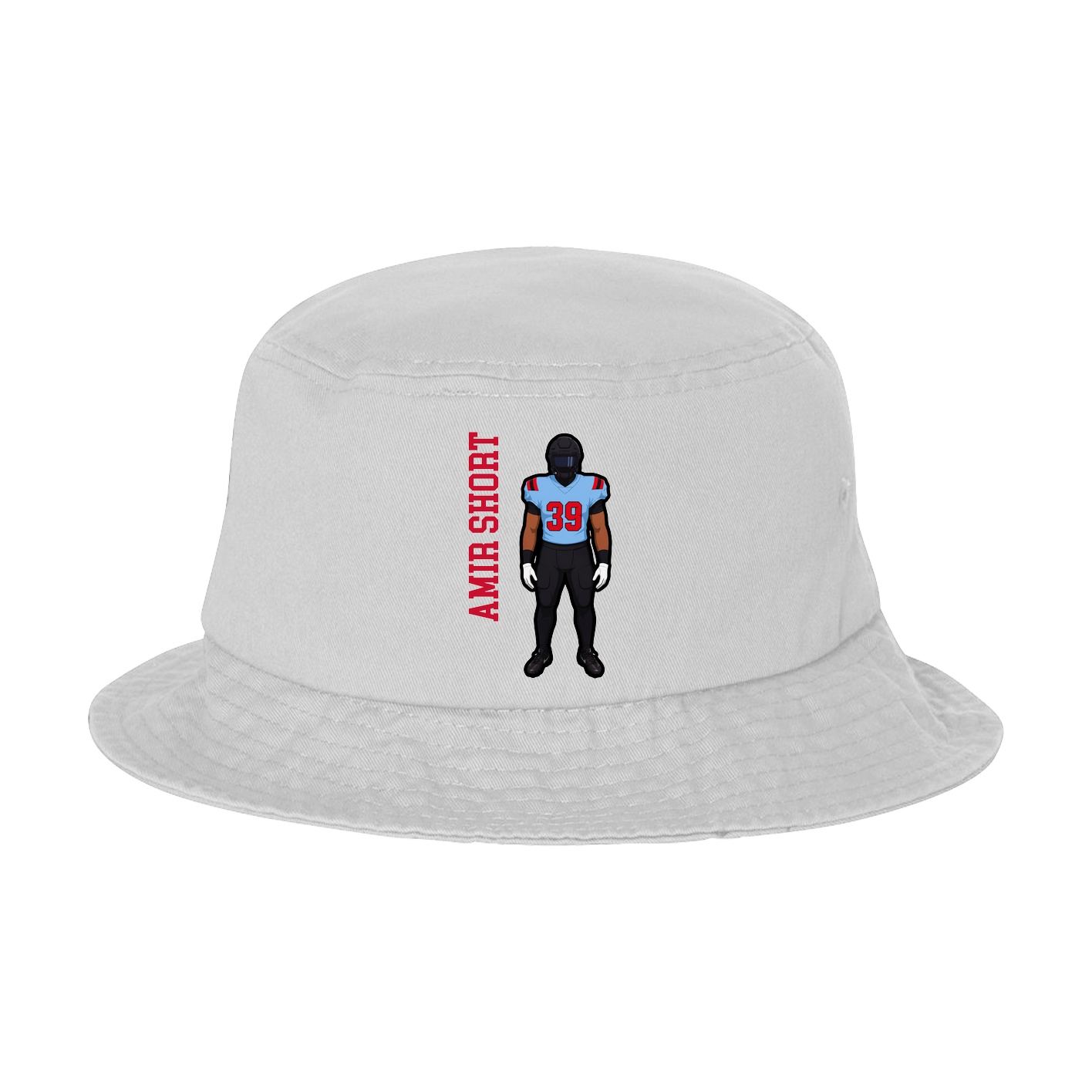 Bucket Cap — Name Vertical in White