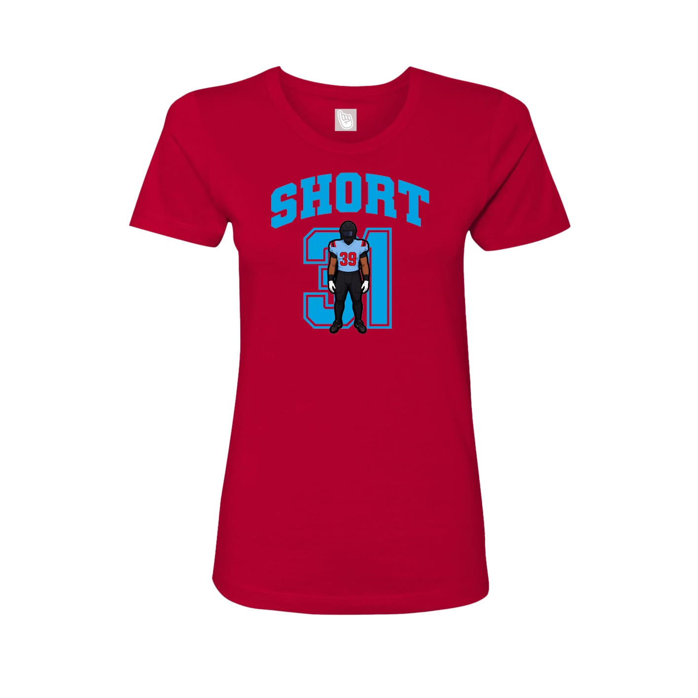 Fitted Women's Tee — Number in Red
