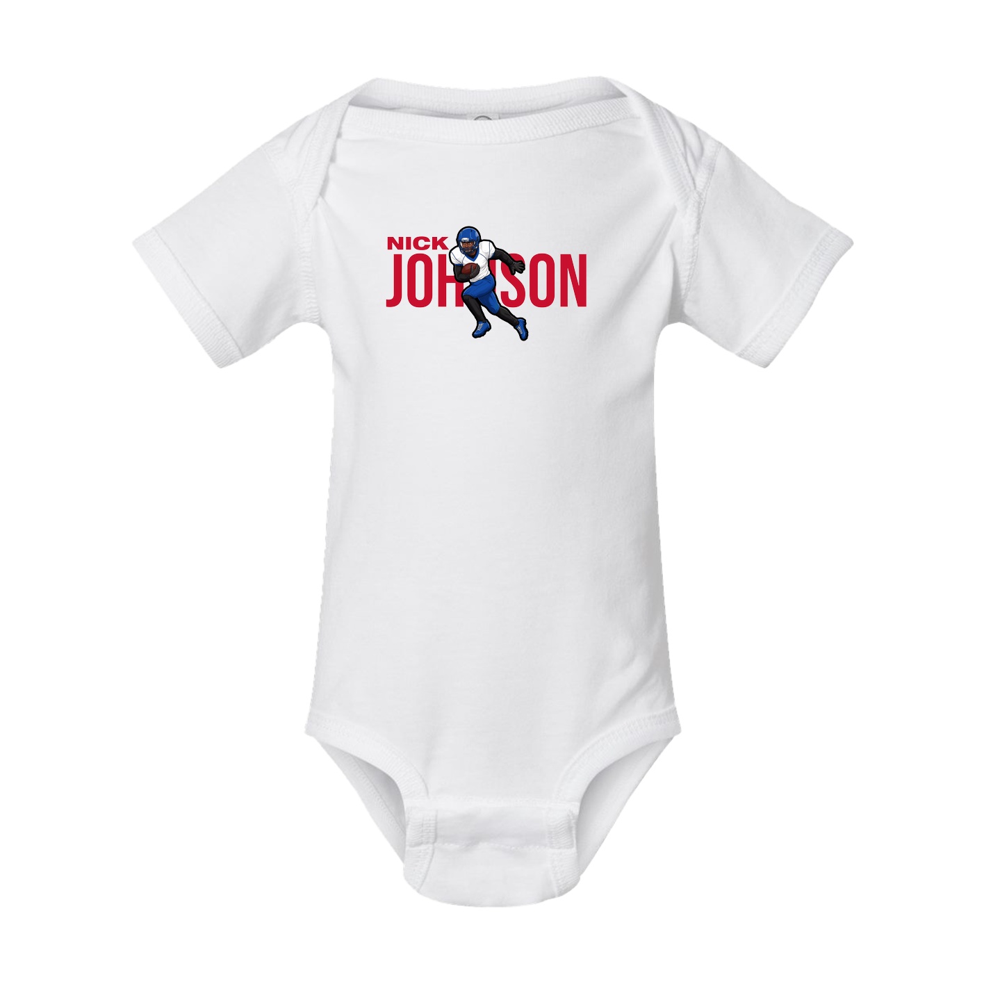 Baby Onesie — Player Name in White