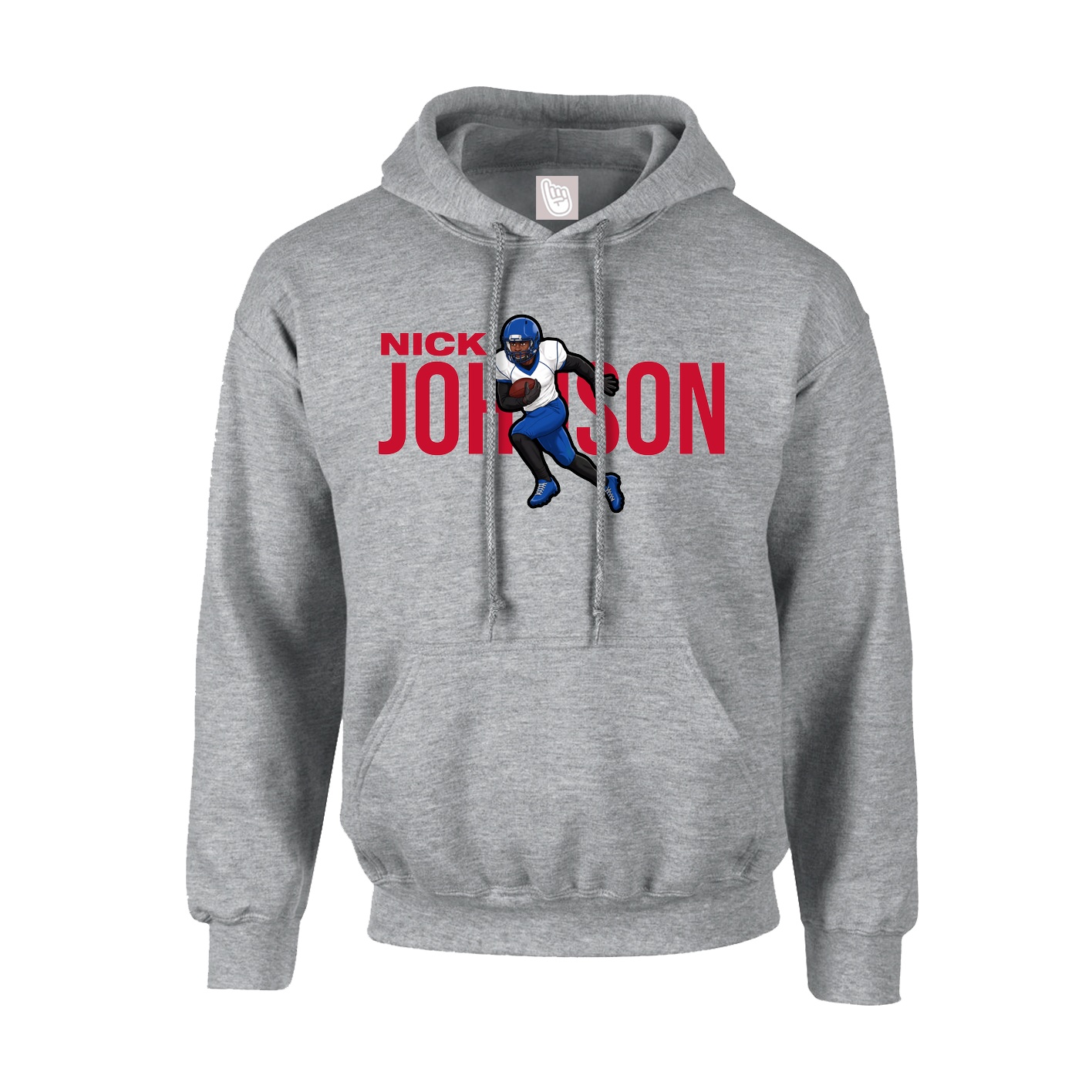 Hoodie — Player Name in Grey