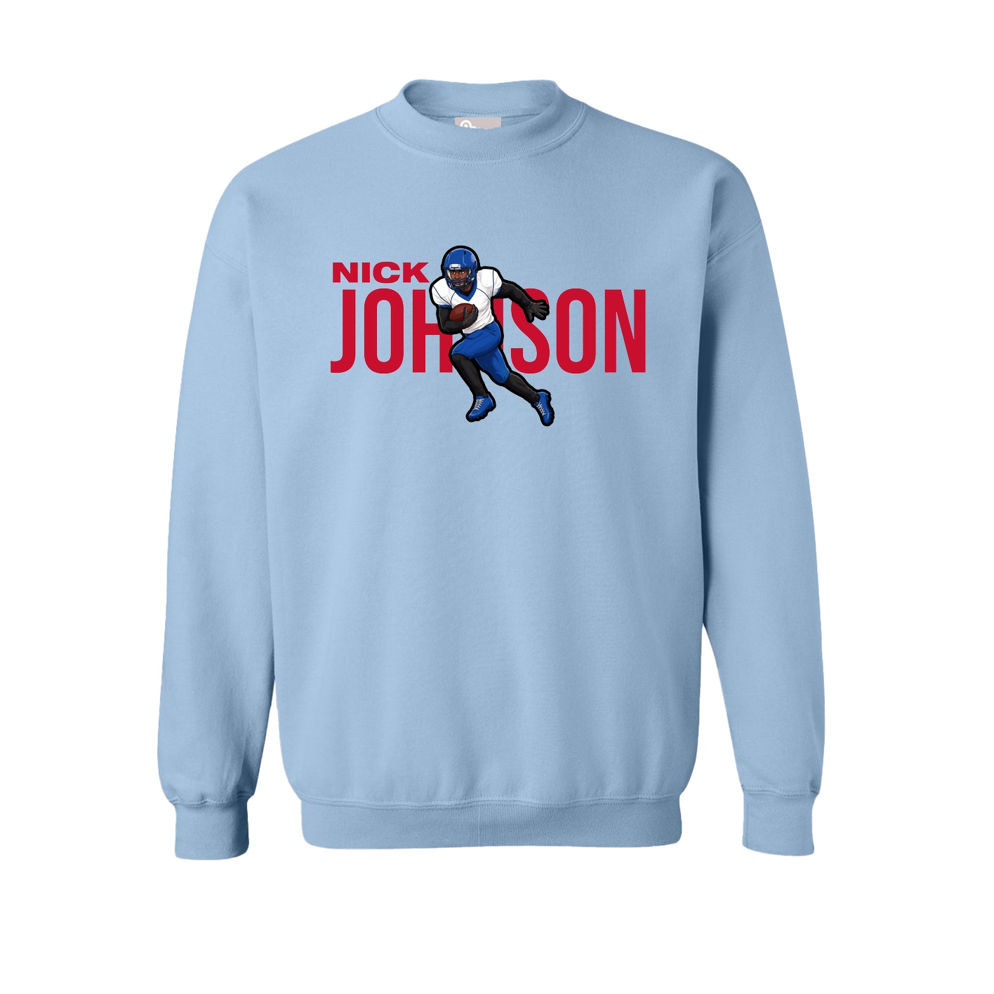 Fleece Crew — Player Name in Light Blue