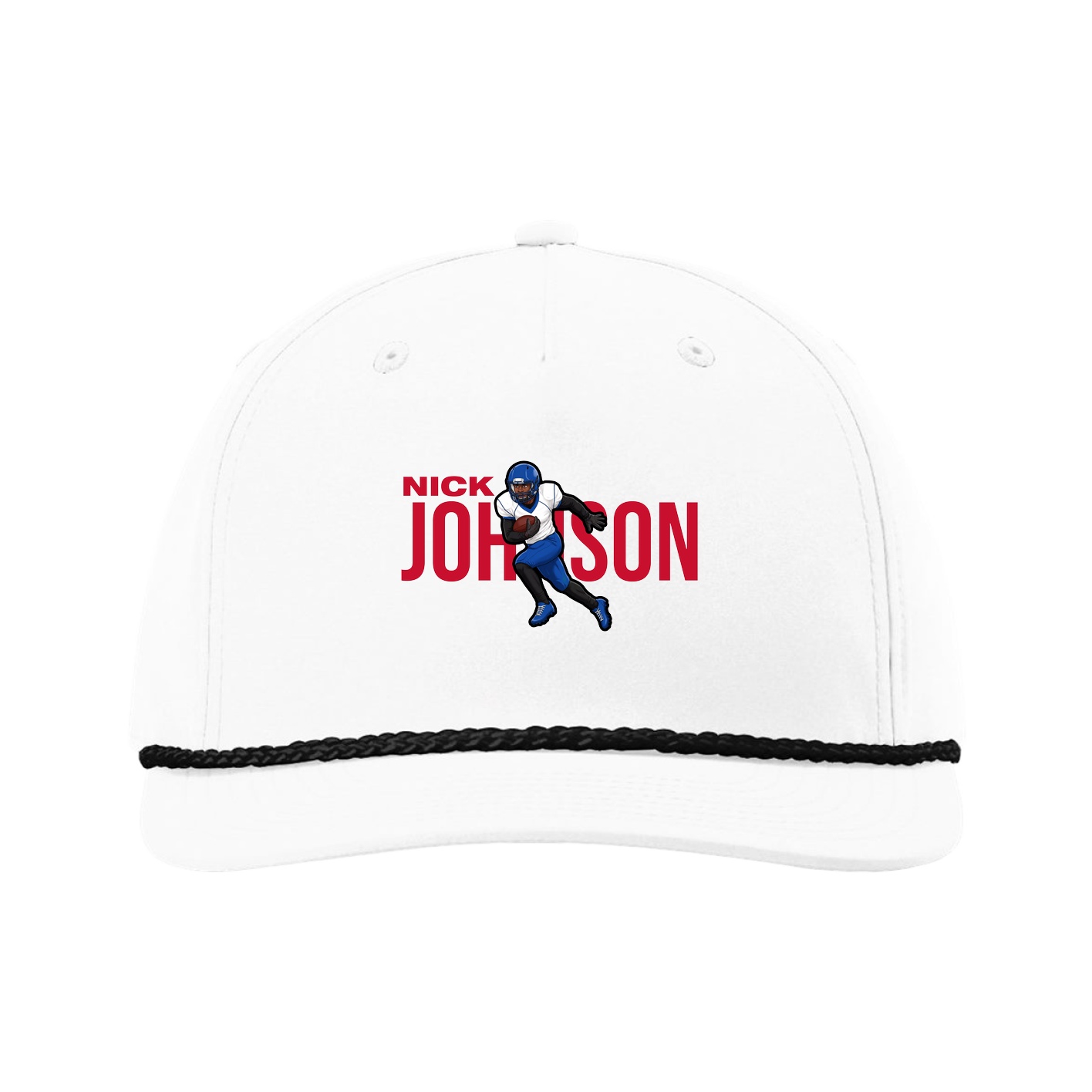 Five-Panel Classic Rope Cap — Player Name in White