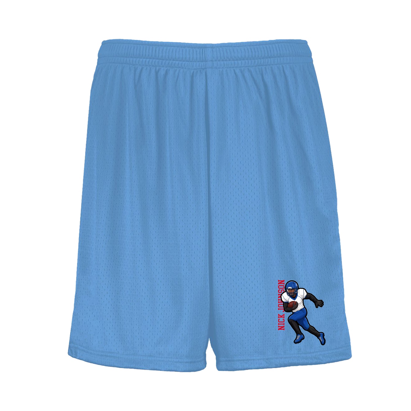 Shorts — Name Vertical in Light Blue