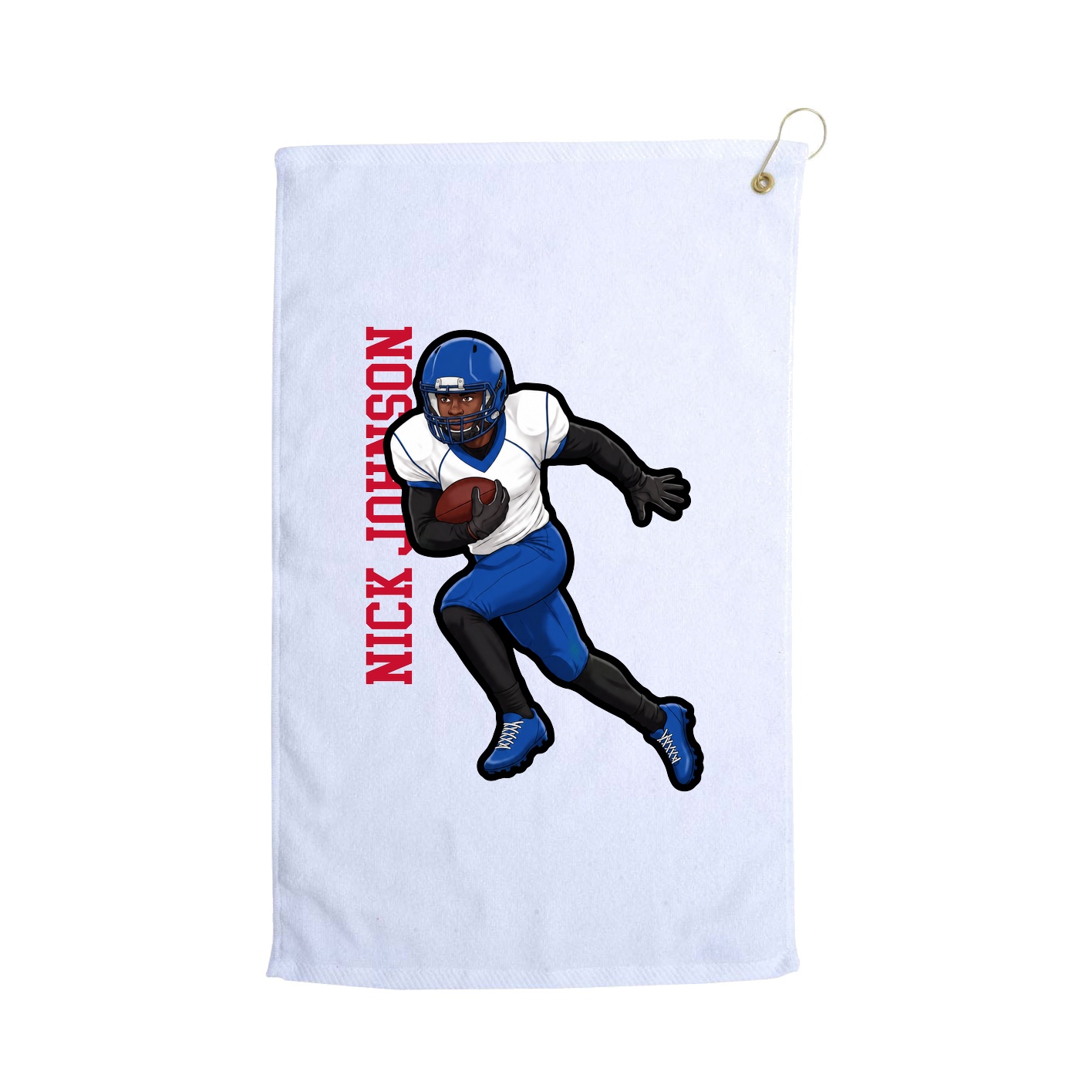 Golf Towel — Name Vertical in White