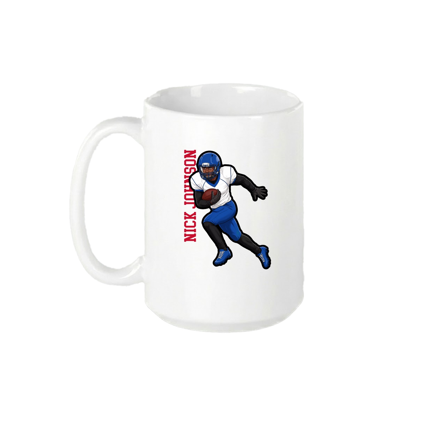 15oz Coffee Mug — Name Vertical in White