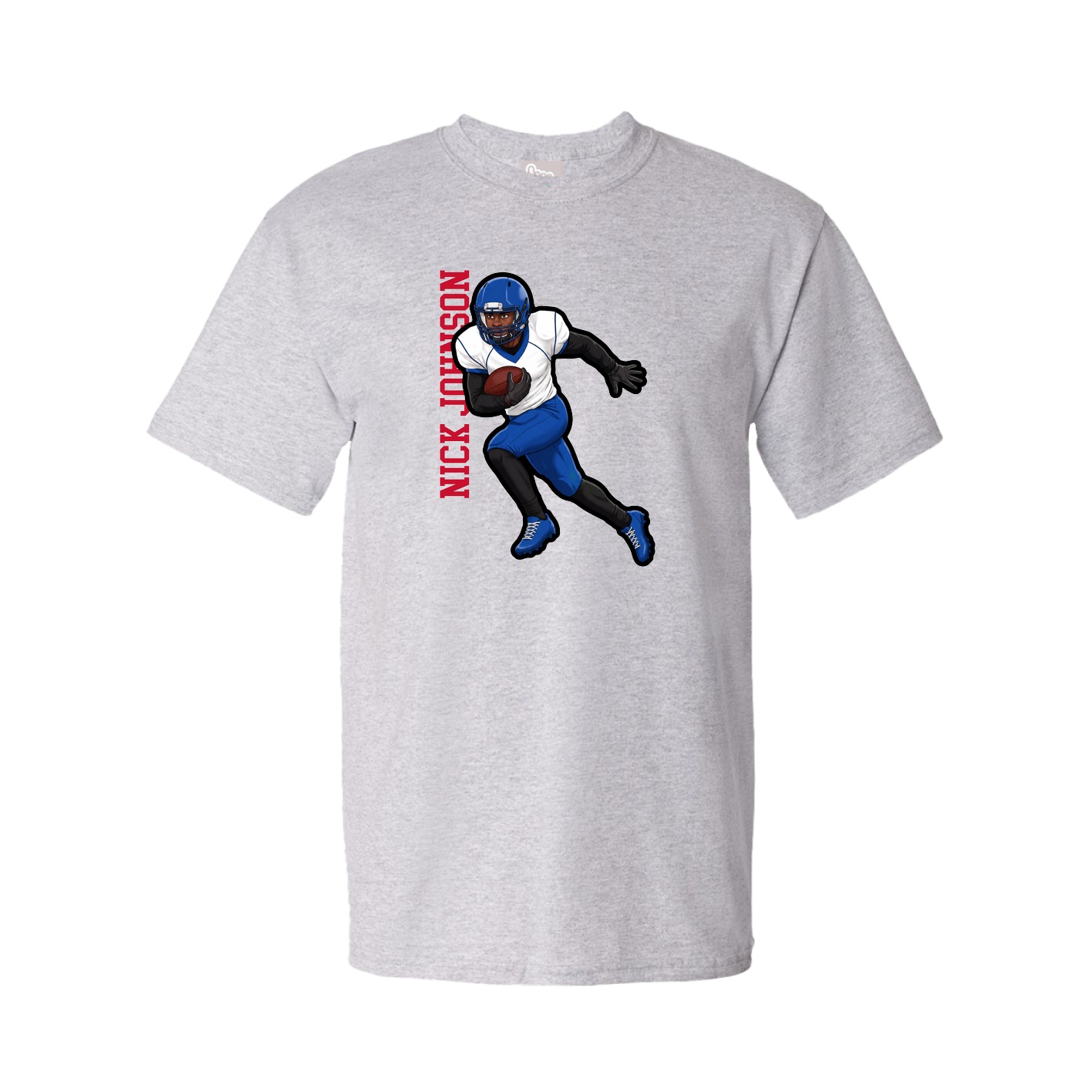 Tee — Name Vertical in Grey