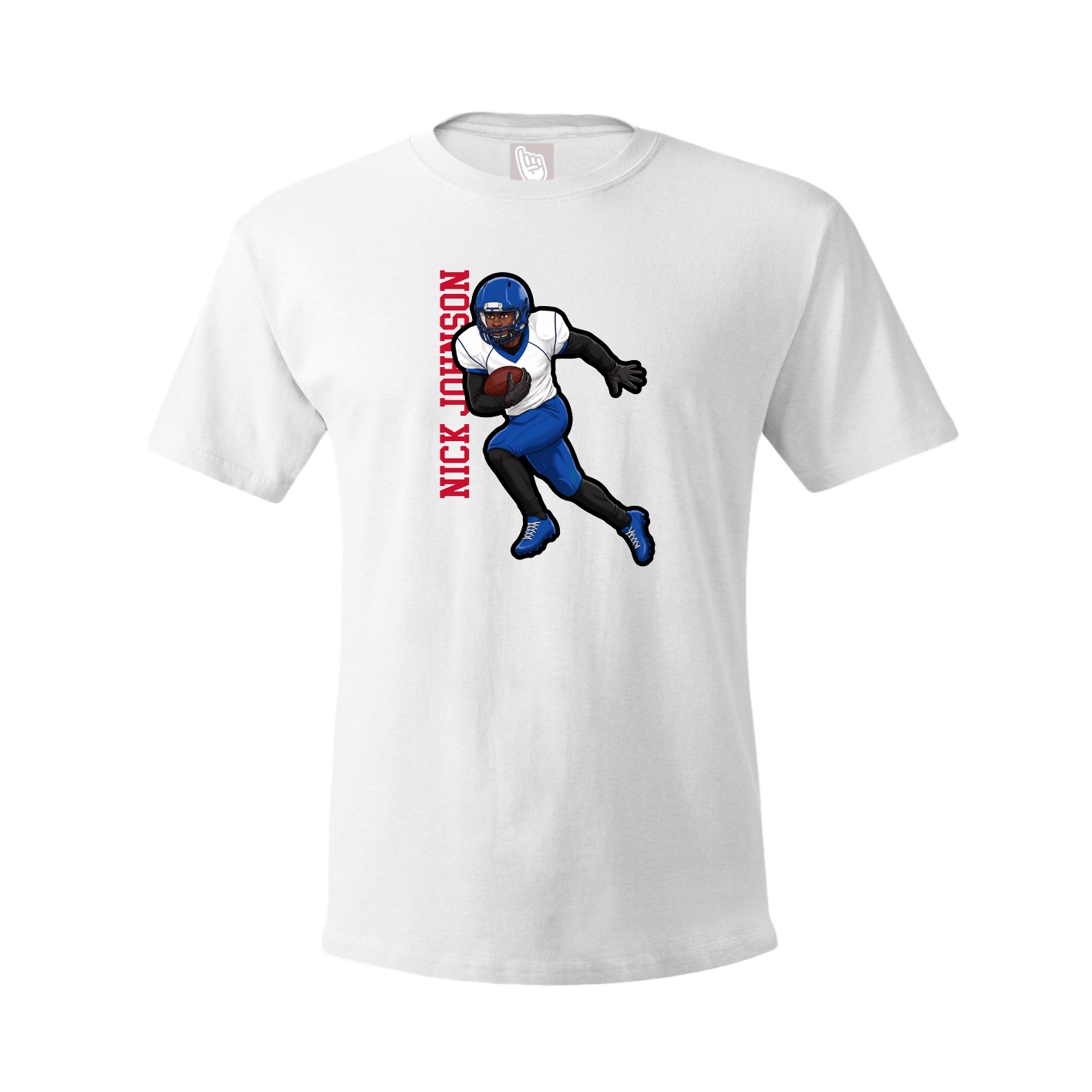 Youth Tee — Name Vertical in White