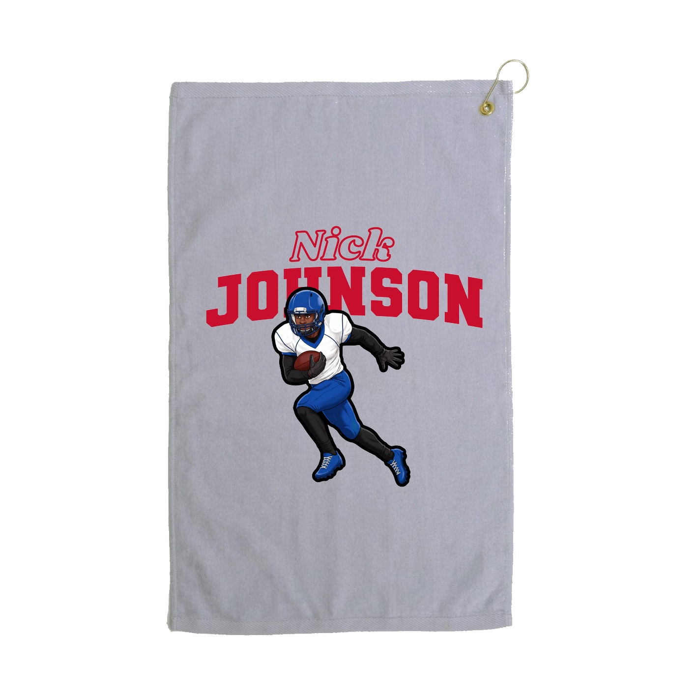 Golf Towel — Name Arch in Grey