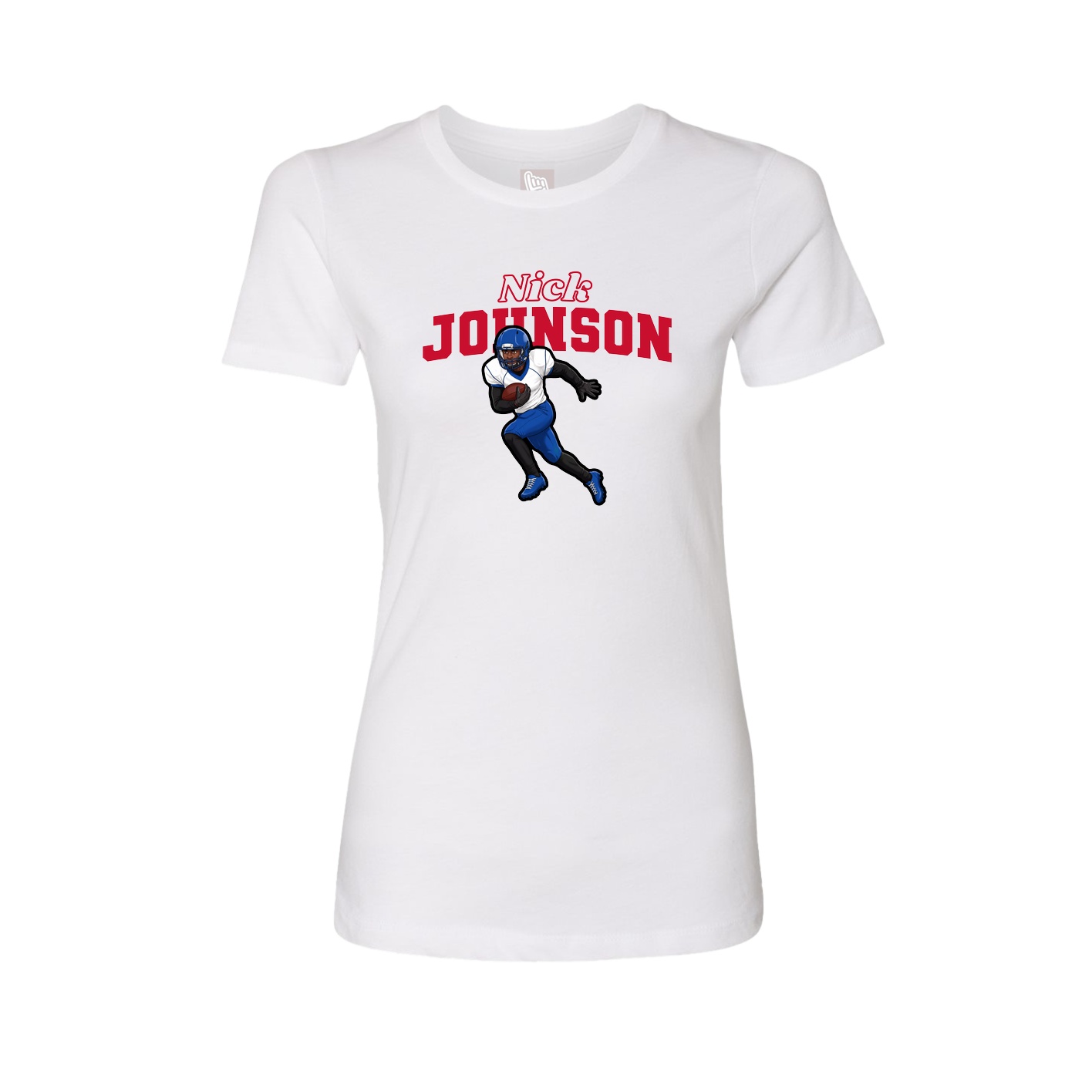 Fitted Women's Tee — Name Arch in White