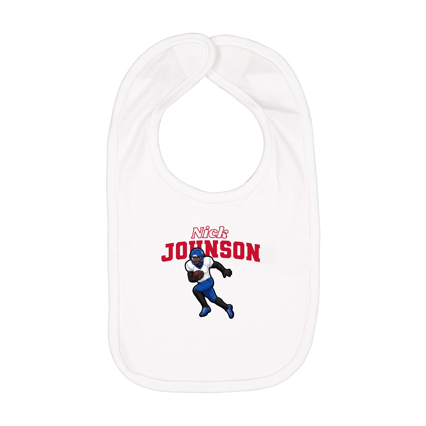 Infant Bib — Name Arch in White