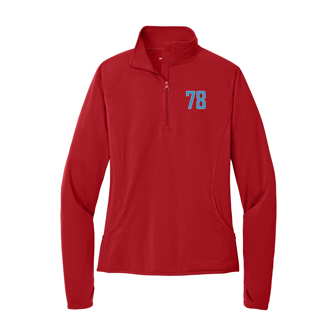 Women's Q-Zip Pullover — Front Shirsy in Red